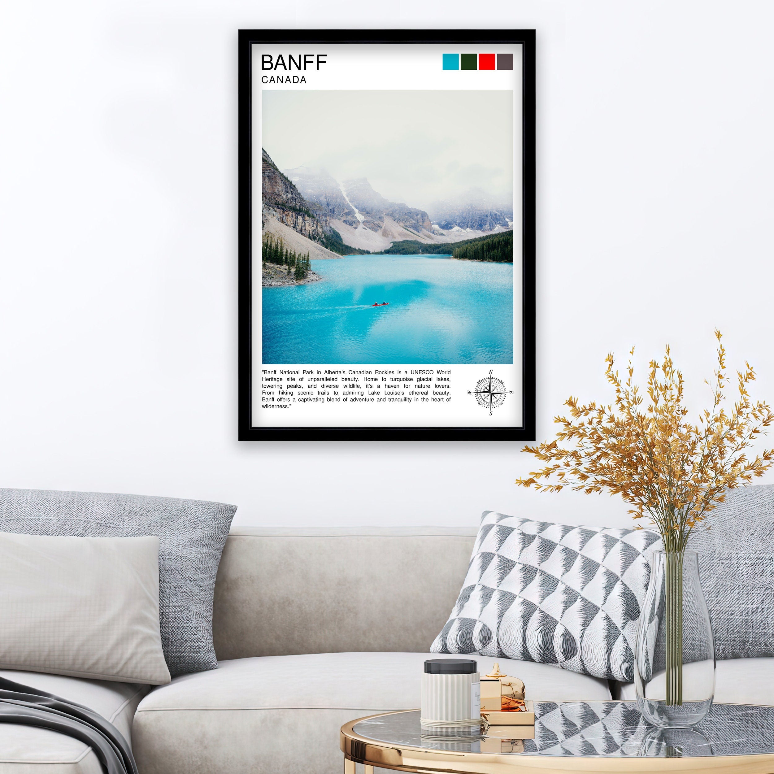 Banff National Park Travel Print Banff Wall Decor Banff Poster Canada Travel Prints Banff Art Print Banff Illustration Banff Wall Art