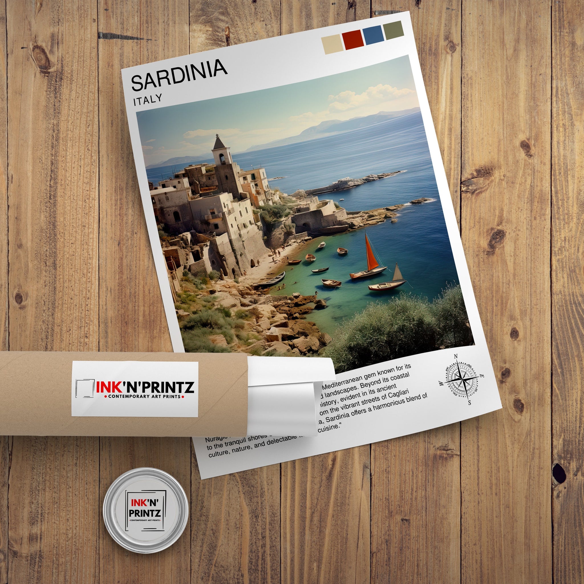 Sardinia Italy Travel Print Sardinia Wall Decor Sardinia Poster Italy Travel Prints Sardinia Art Print Sardinia Illustration Sardinia Wall