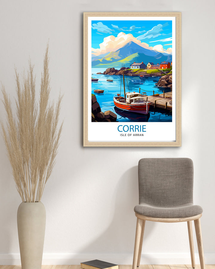 Corrie Isle of Arran Poster Scottish Landscape Poster Arran Coastal Artwork Scotland Nature