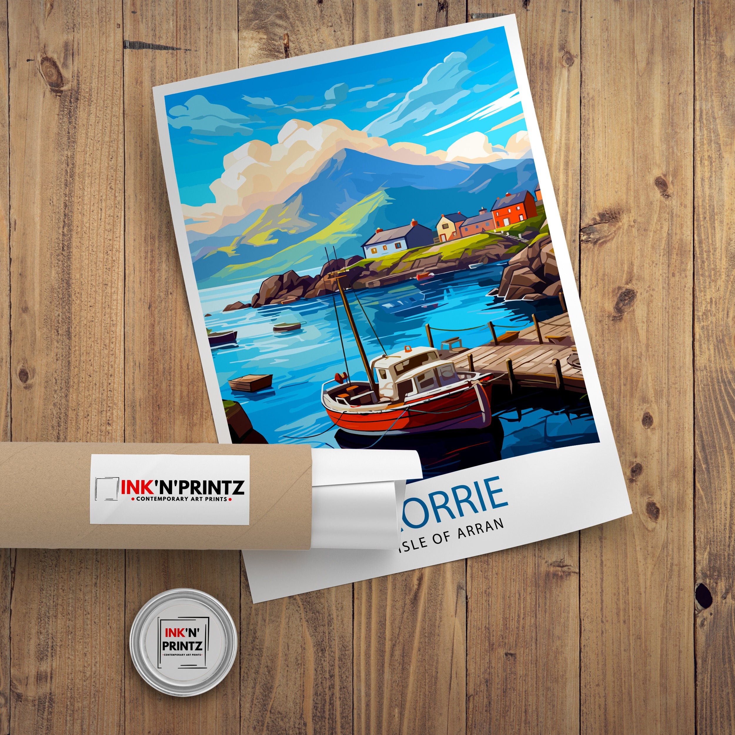 Corrie Isle of Arran Print Scottish Landscape Poster Arran Coastal Artwork Scotland Nature Wall Decor Island Seascape Gift
