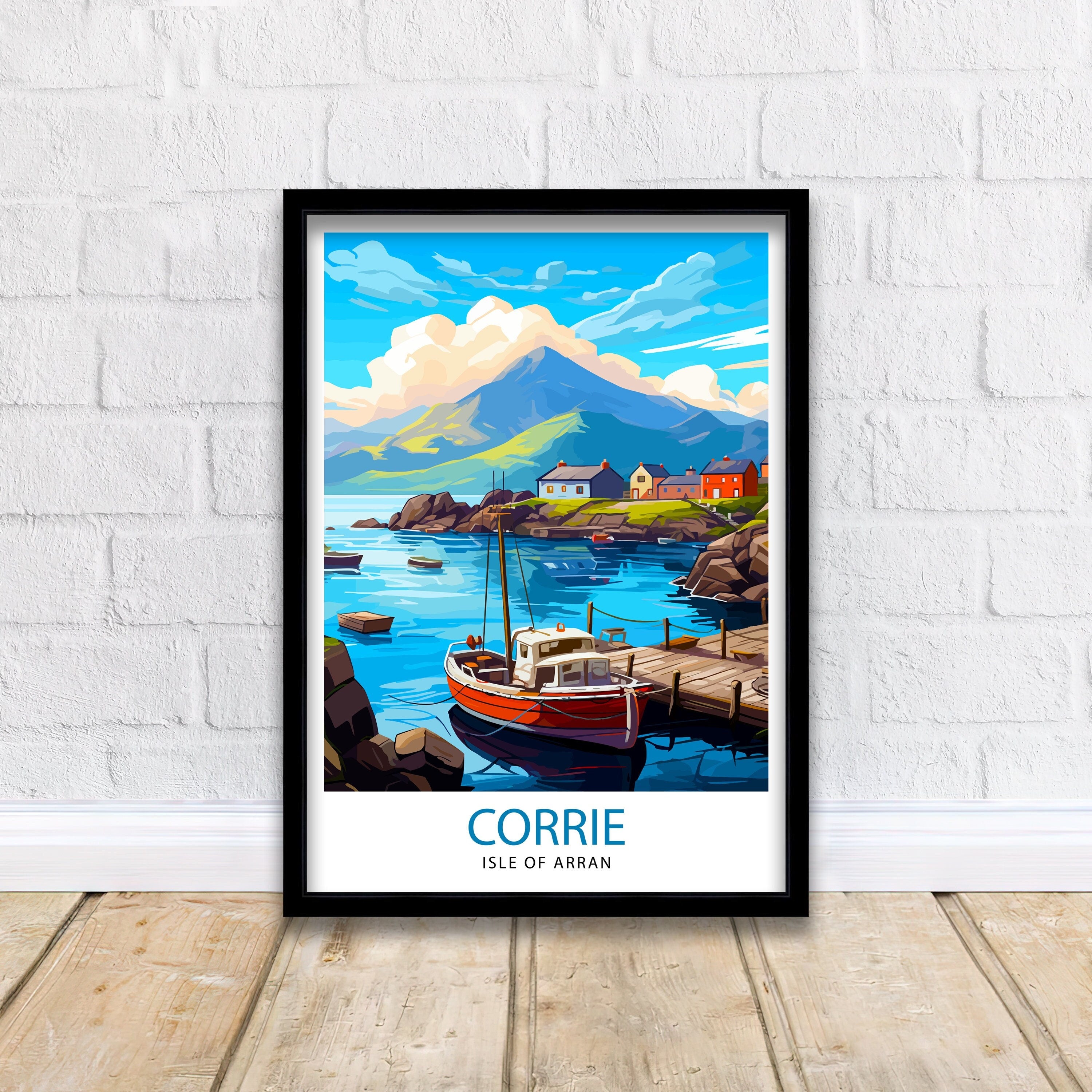 Corrie Isle of Arran Print Scottish Landscape Poster Arran Coastal Artwork Scotland Nature Wall Decor Island Seascape Gift