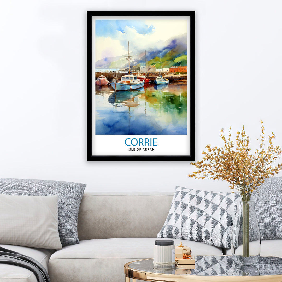 Corrie Isle of Arran Print Scottish Landscape Poster Arran Coastal Artwork Scotland Nature Wall Decor Island Seascape Gift