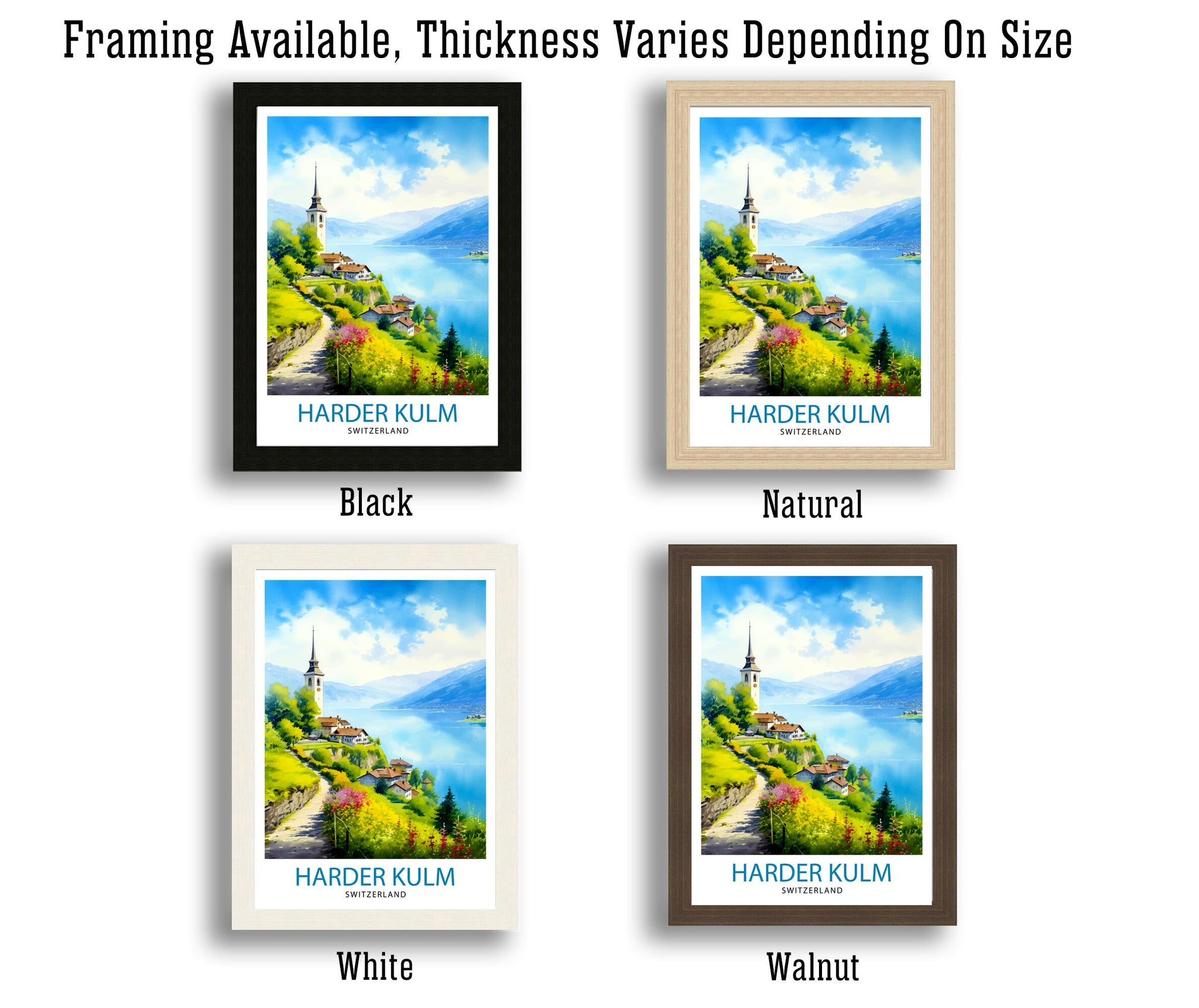 Harder Kulm Switzerland Print - Swiss Alps View Art - Interlaken Overlook Poster - Swiss Mountain Decor - Travel Souvenir - Alpine Scene