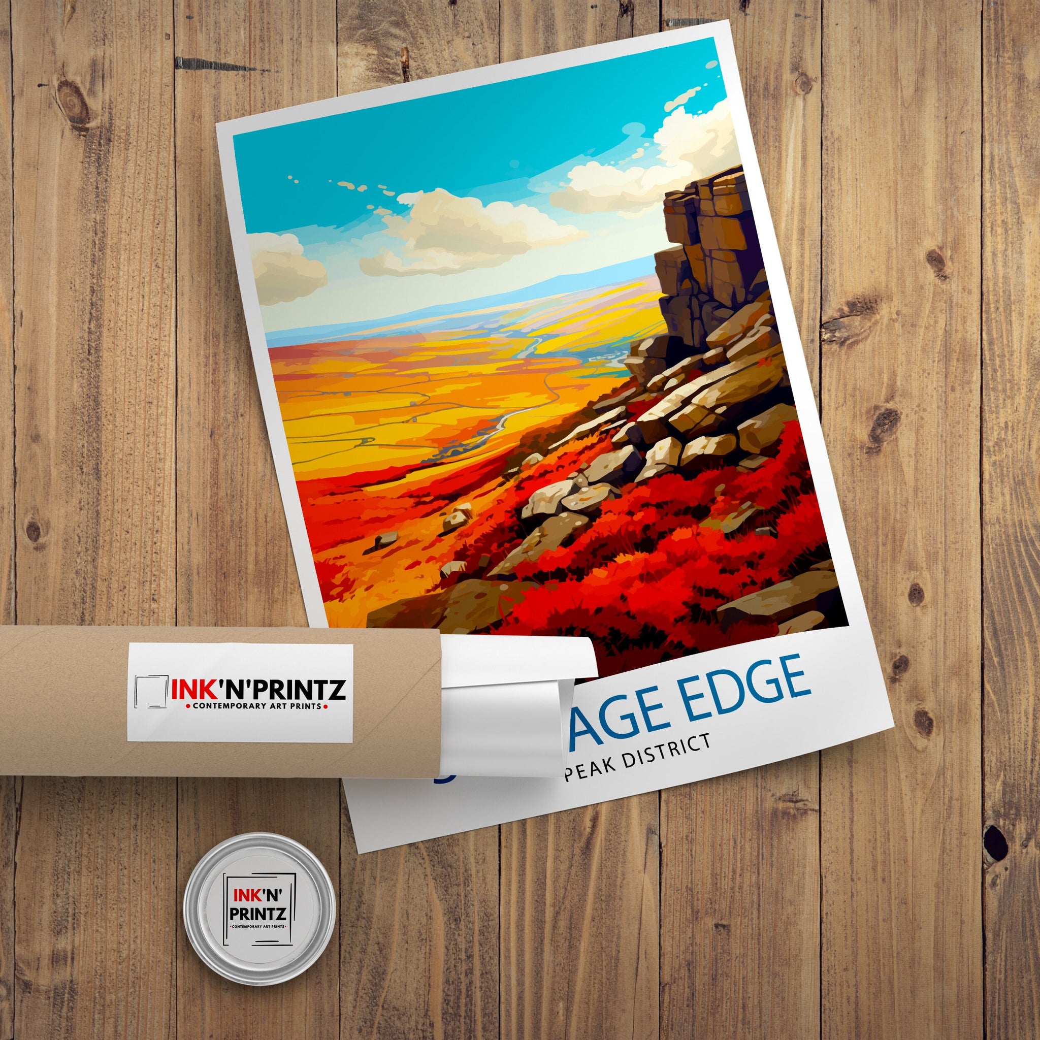 Stanage Edge Print Peak District Art Climbing Wall Decor England Landscape Poster Hiking Travel Gift British Nature Wall Art