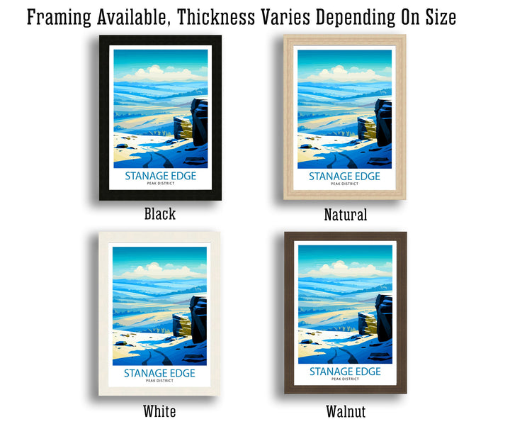 Stanage Edge Print Peak District Art Climbing Wall Decor England Landscape Poster Hiking Travel Gift British Nature Wall Art