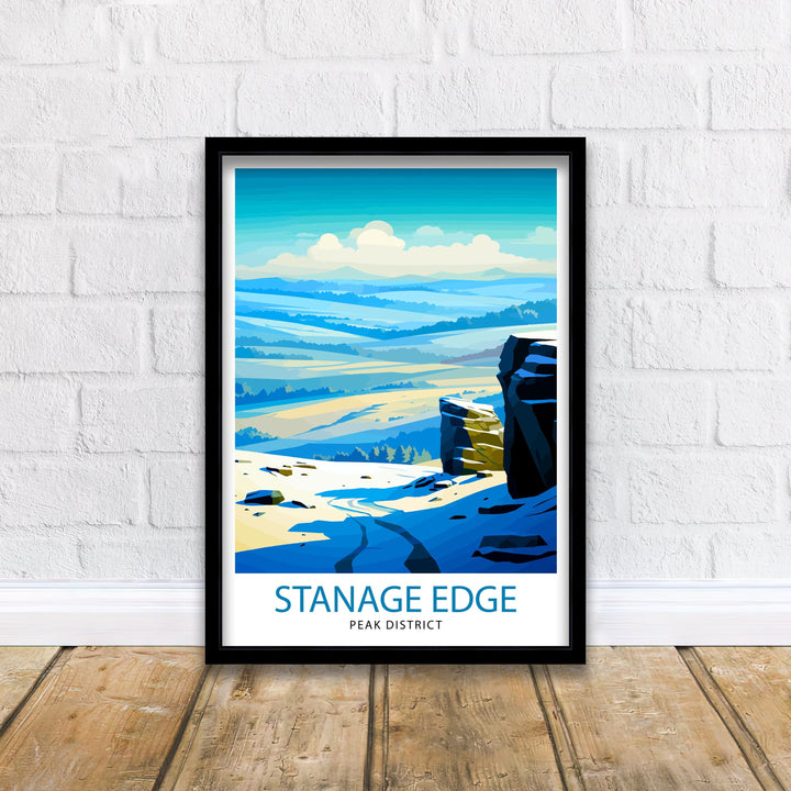 Stanage Edge Print Peak District Art Climbing Wall Decor England Landscape Poster Hiking Travel Gift British Nature Wall Art