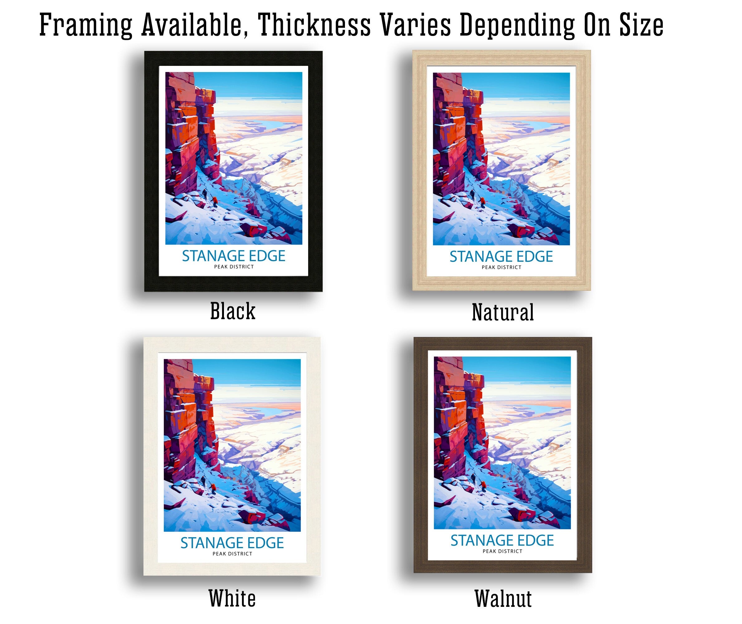 Stanage Edge Print Peak District Art Climbing Wall Decor England Landscape Poster Hiking Travel Gift British Nature Wall Art