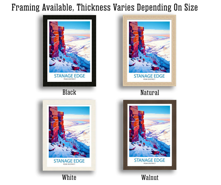 Stanage Edge Print Peak District Art Climbing Wall Decor England Landscape Poster Hiking Travel Gift British Nature Wall Art