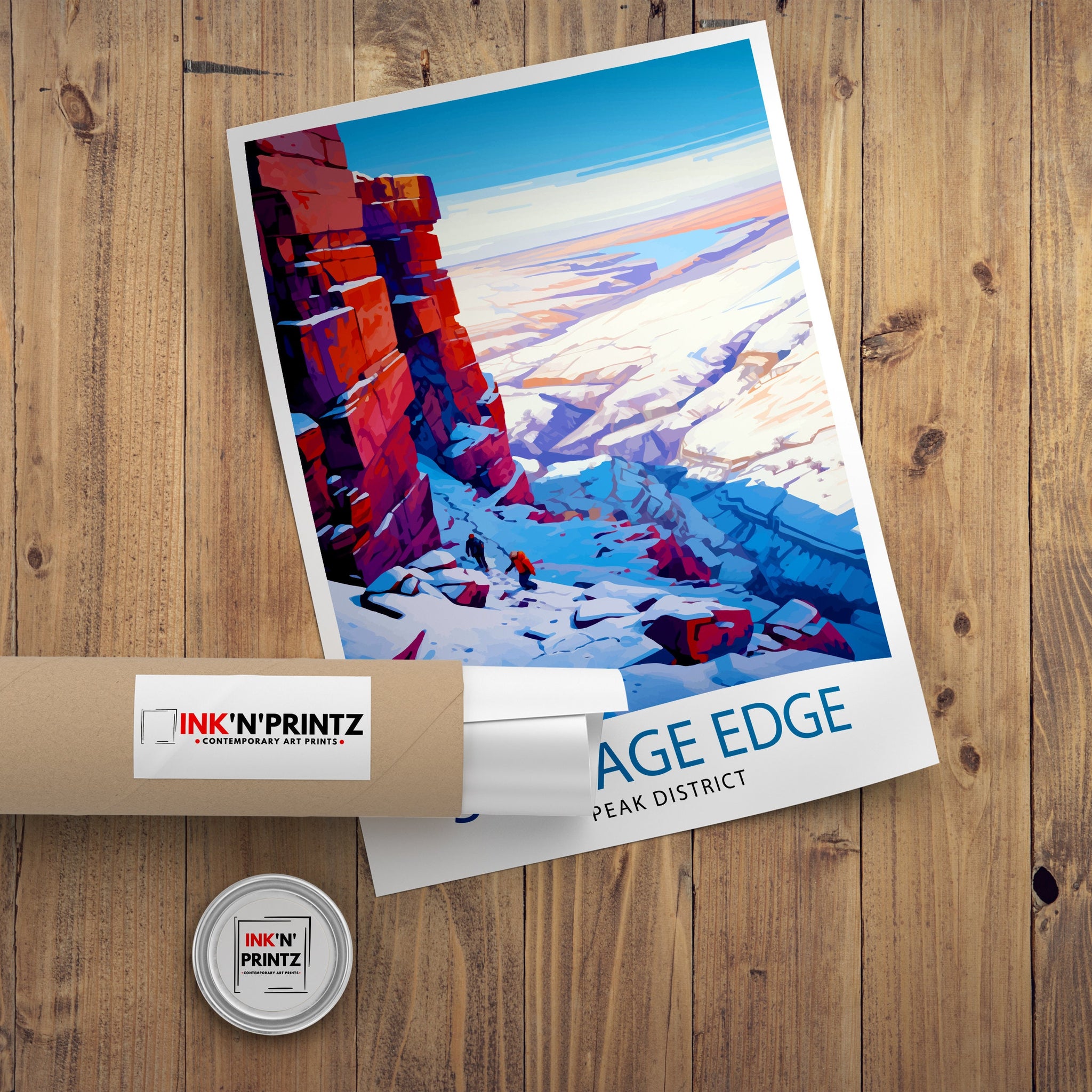 Stanage Edge Print Peak District Art Climbing Wall Decor England Landscape Poster Hiking Travel Gift British Nature Wall Art