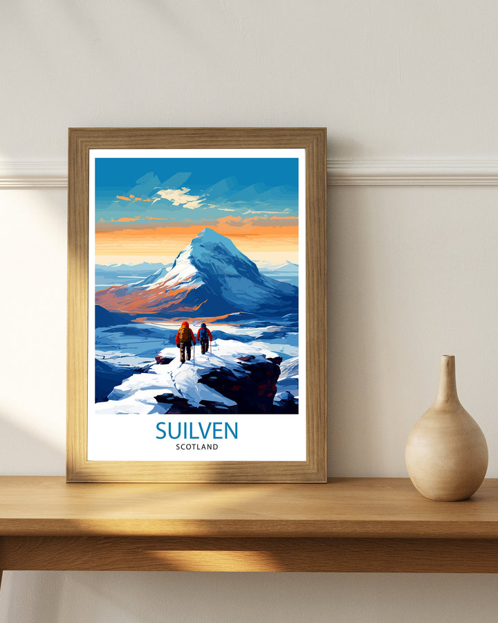 Suilven Mountain Poster Scotland Highland Landscape Scottish Wilds Wall Art Nature Lover Gift Suilven Hiking Poster Scotland Travel Decor