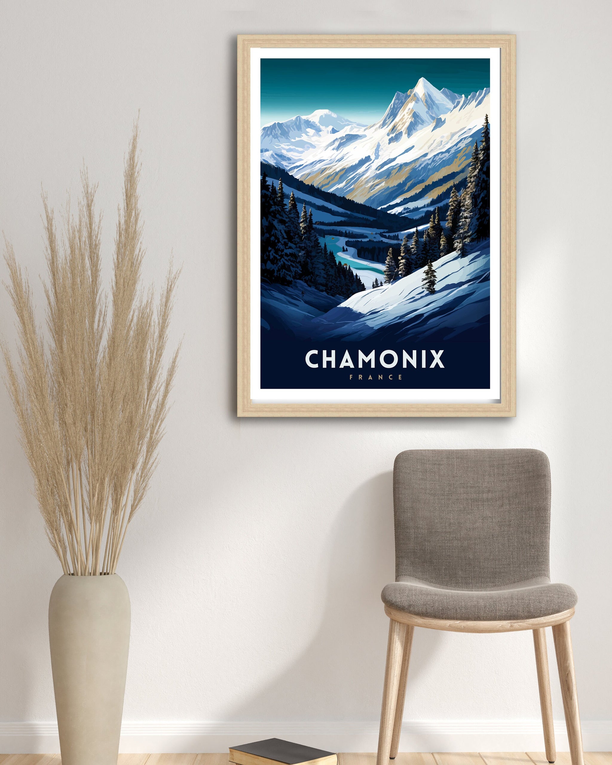 Chamonix France Print Chamonix Decor Chamonix Poster Chamonix Art Chamonix Wall Art Gift for Alpine Lovers Chamonix Home Decor