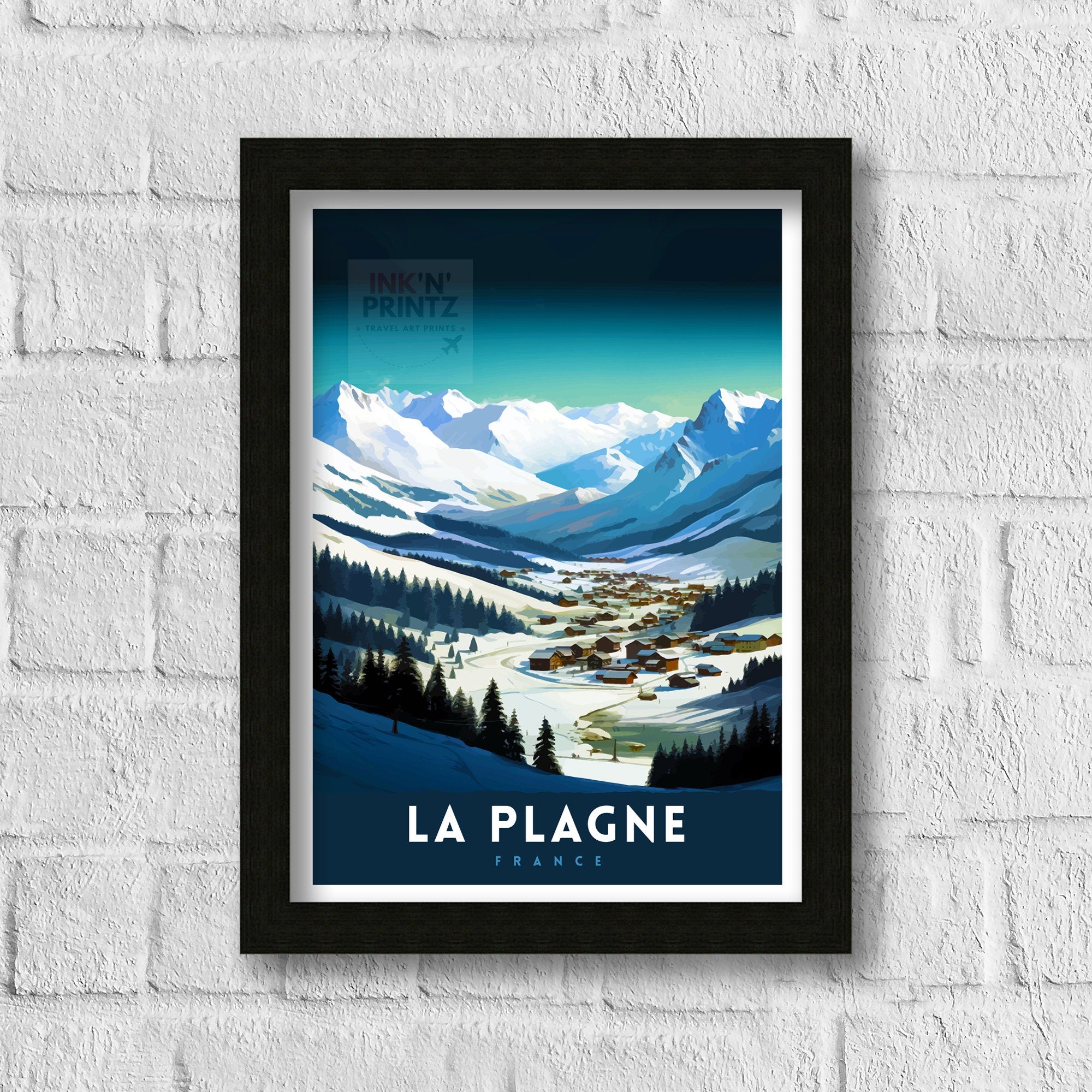La Plagne France Print La Plagne Decor La Plagne Poster La Plagne Art La Plagne Wall Art Gift for Ski Enthusiasts La Plagne Home Decor