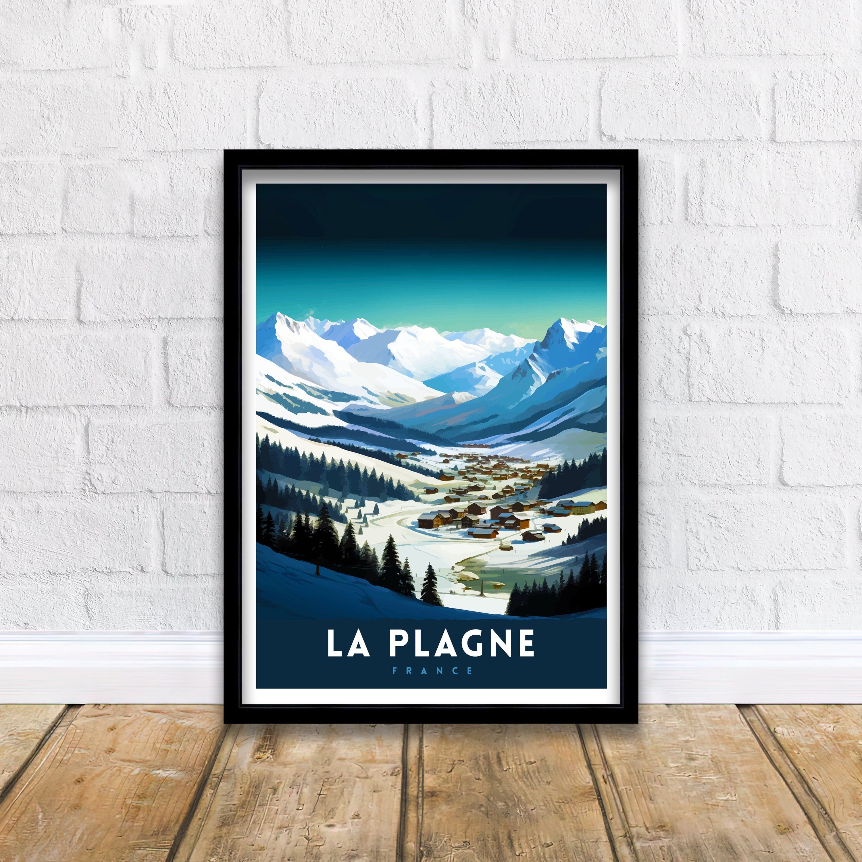 La Plagne France Print La Plagne Decor La Plagne Poster La Plagne Art La Plagne Wall Art Gift for Ski Enthusiasts La Plagne Home Decor