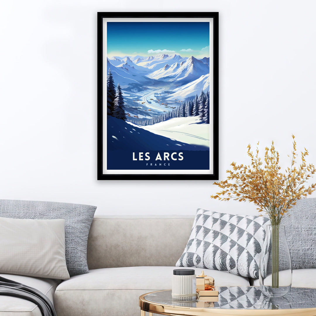 Les Arcs France Poster Les Arcs Decor Les Arcs Poster Les Arcs Art Les Arcs Wall Art Gift for Ski Lovers Les Arcs Home Decor