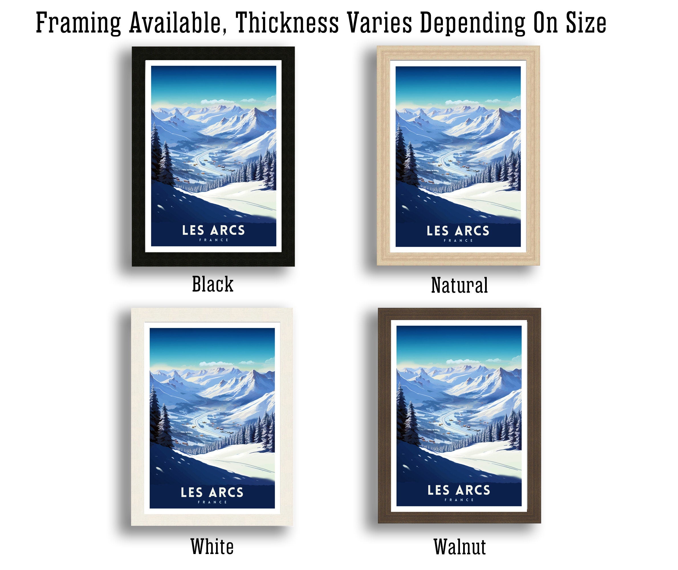 Les Arcs France Print Les Arcs Decor Les Arcs Poster Les Arcs Art Les Arcs Wall Art Gift for Ski Lovers Les Arcs Home Decor