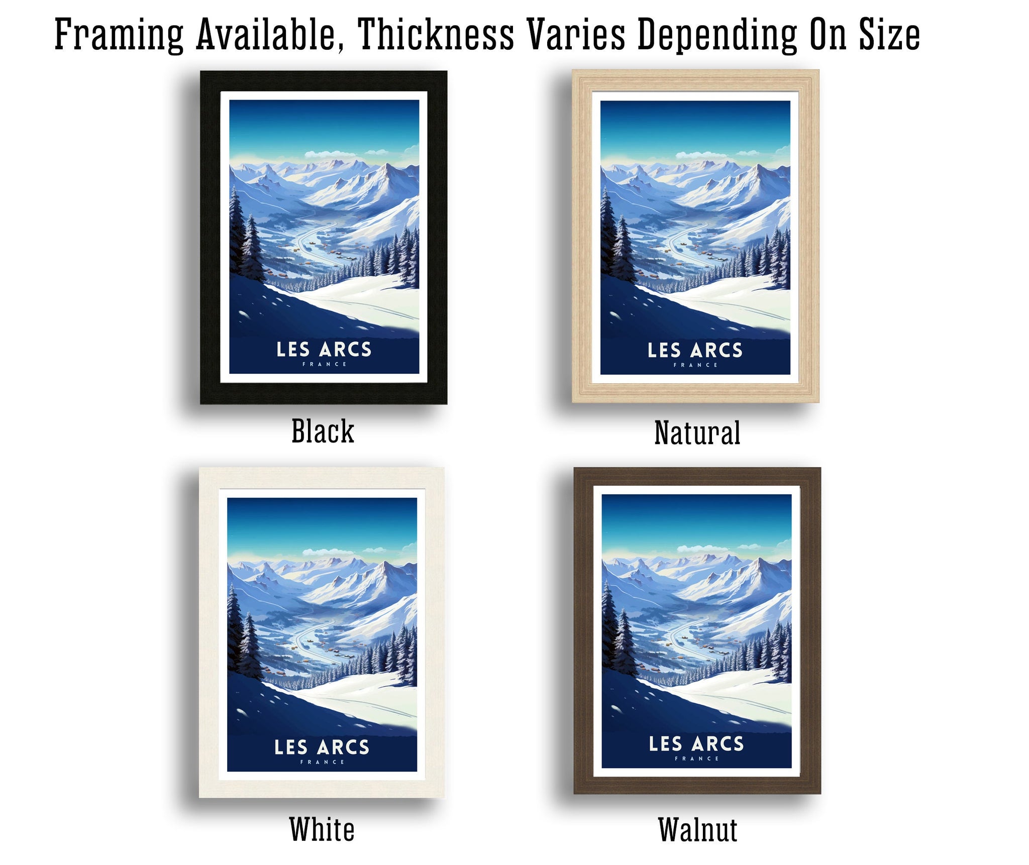 Les Arcs France Print Les Arcs Decor Les Arcs Poster Les Arcs Art Les Arcs Wall Art Gift for Ski Lovers Les Arcs Home Decor