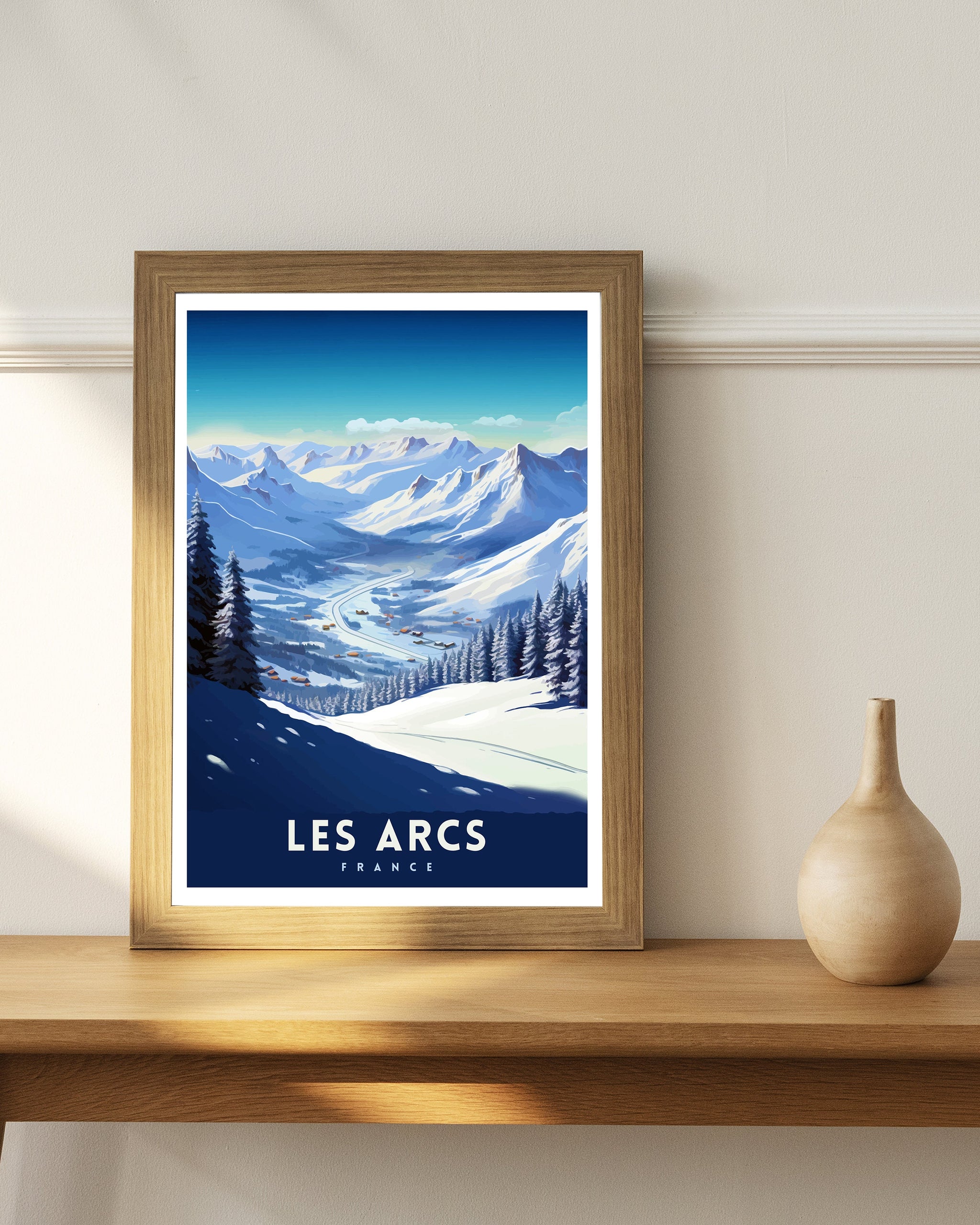 Les Arcs France Print Les Arcs Decor Les Arcs Poster Les Arcs Art Les Arcs Wall Art Gift for Ski Lovers Les Arcs Home Decor