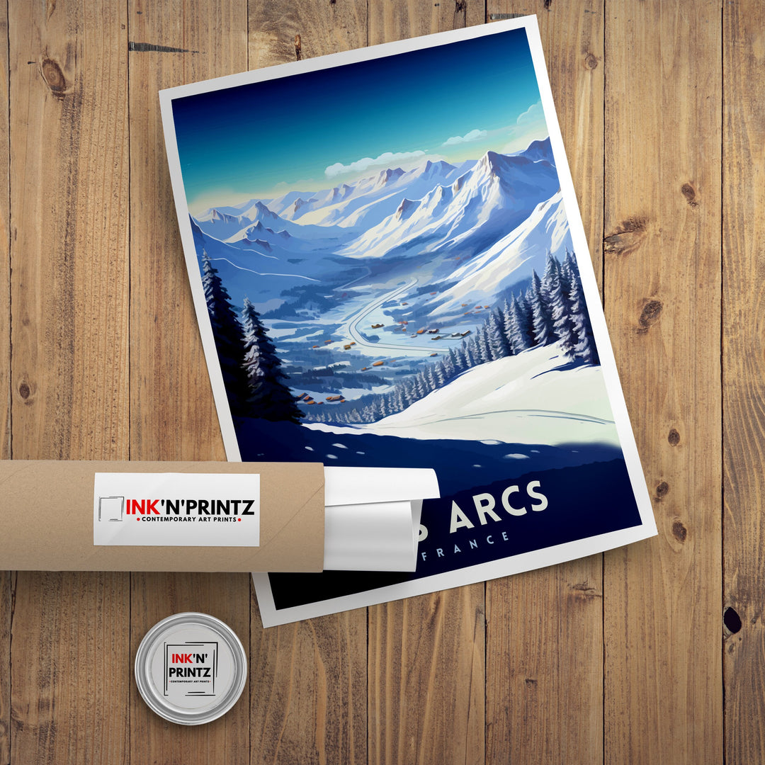 Les Arcs France Poster Les Arcs Decor Les Arcs Poster Les Arcs Art Les Arcs Wall Art Gift for Ski Lovers Les Arcs Home Decor