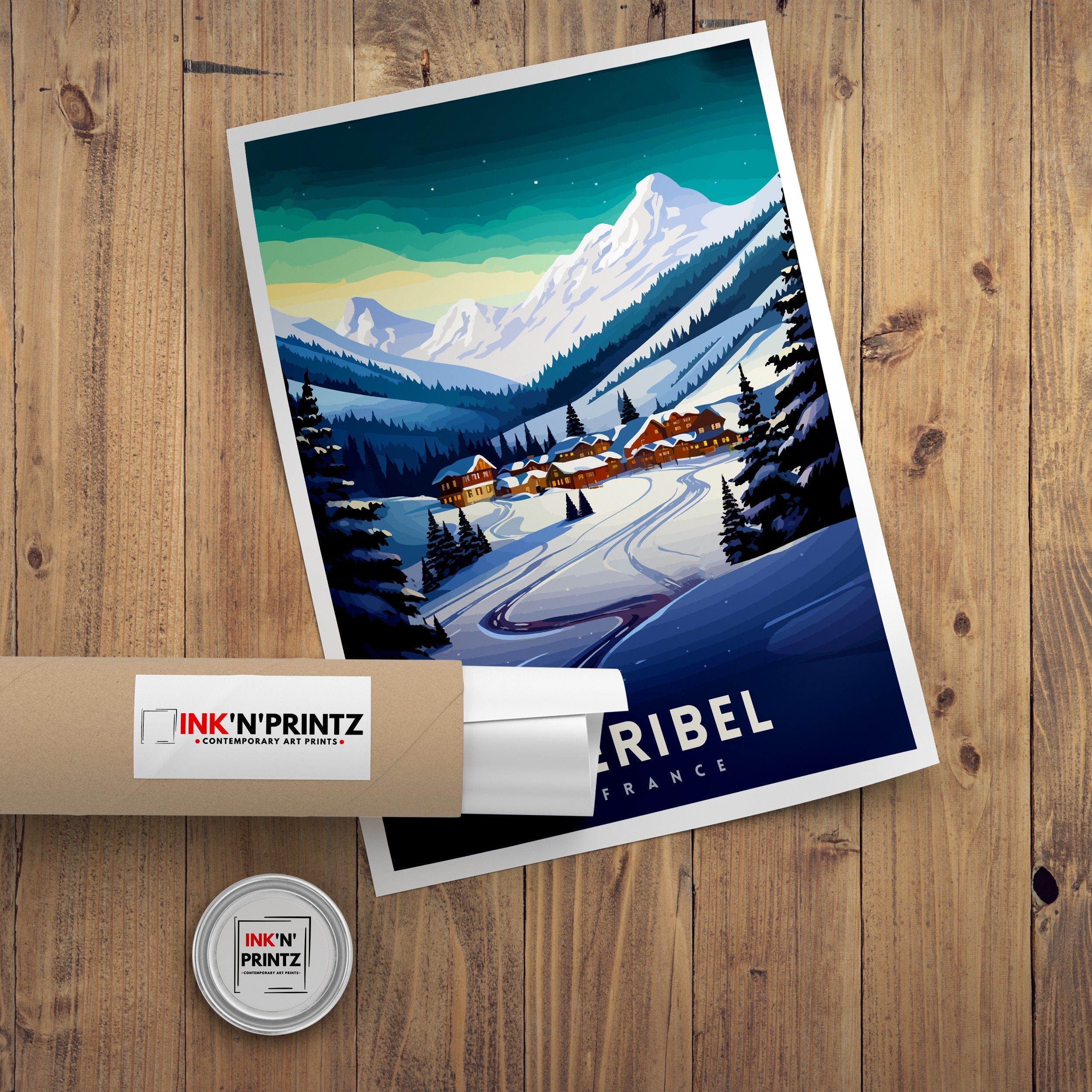 Meribel Ski Resort Print French Alps Winter Sport Decor Meribel France Poster Skiing Destination Wall Art Meribel Travel Souvenir