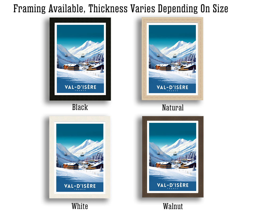 Val d Isere Travel Print French Ski Paradise Wall Decor Val dIsere Poster Alpine Resort France Snow Landscape Art Ski Lovers Gift Idea