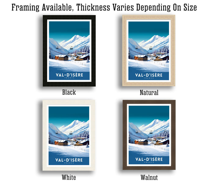 Val d Isere Travel Print French Ski Paradise Wall Decor Val dIsere Poster Alpine Resort France Snow Landscape Art Ski Lovers Gift Idea