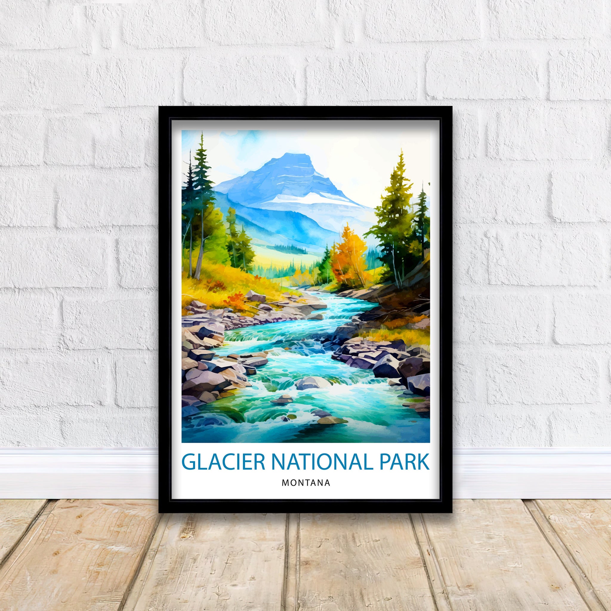 Glacier National Park Print| Montana Wilderness Poster Alpine Landscape Art Hiker's Dream Decor National Park Wall Art Nature Travel Gift