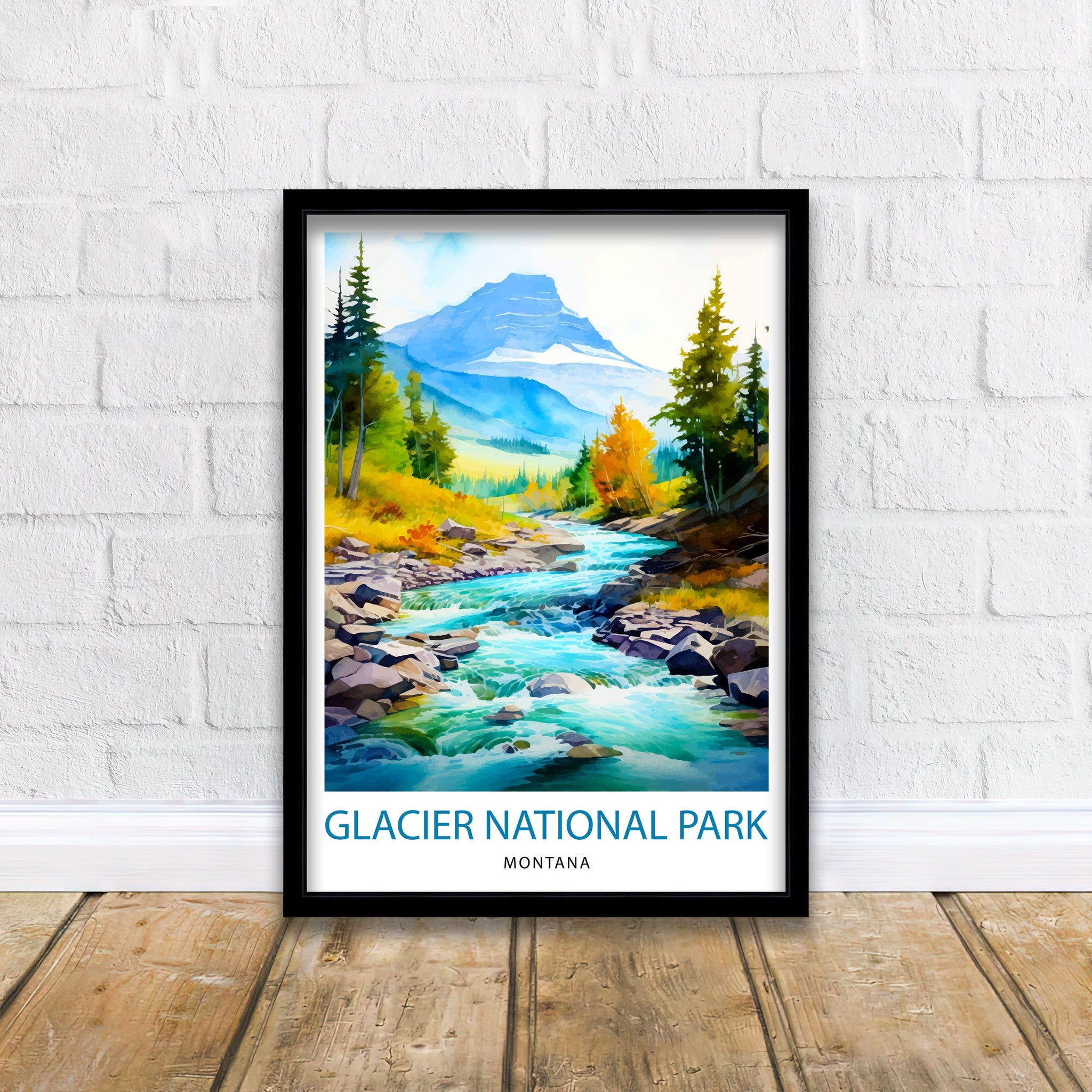 Glacier National Park Print| Montana Wilderness Poster Alpine Landscape Art Hiker's Dream Decor National Park Wall Art Nature Travel Gift