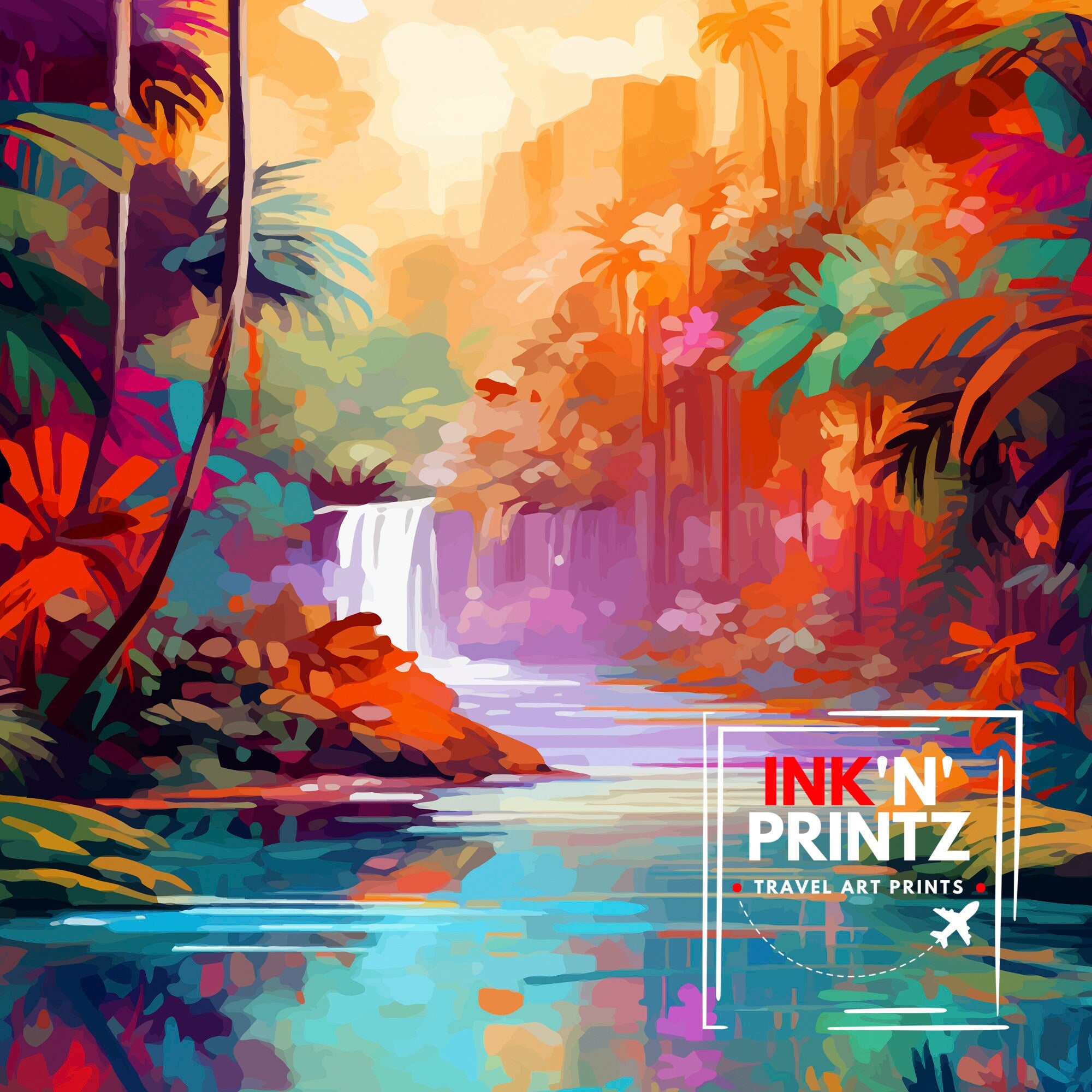 Costa Rica Caribbean Print Tropical Rainforest Art Costa Rica Wall Art Caribbean Sea Poster Pura Vida Illustration Exotic Wildlife Decor