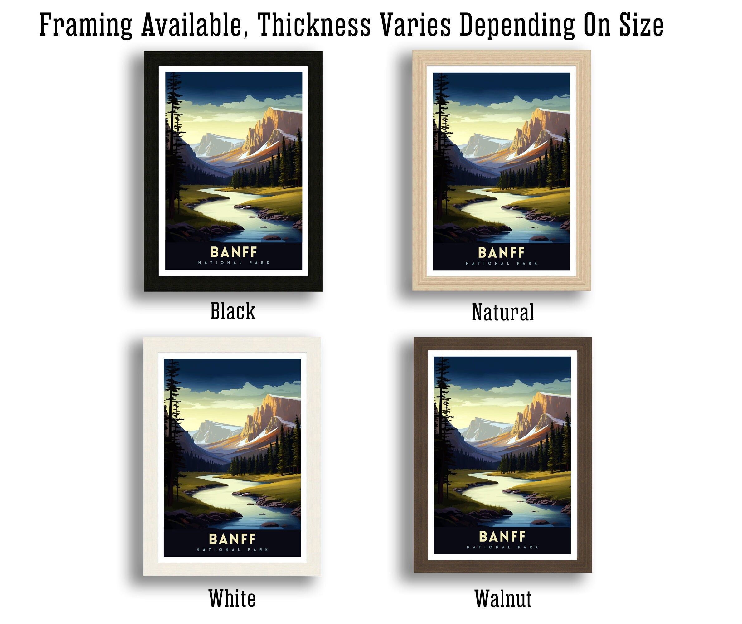 Banff National Park Travel Print Banff Wall Decor Banff Home Decor Banff Canada Illustration Travel Poster Gift For Banff Canada Home Decor