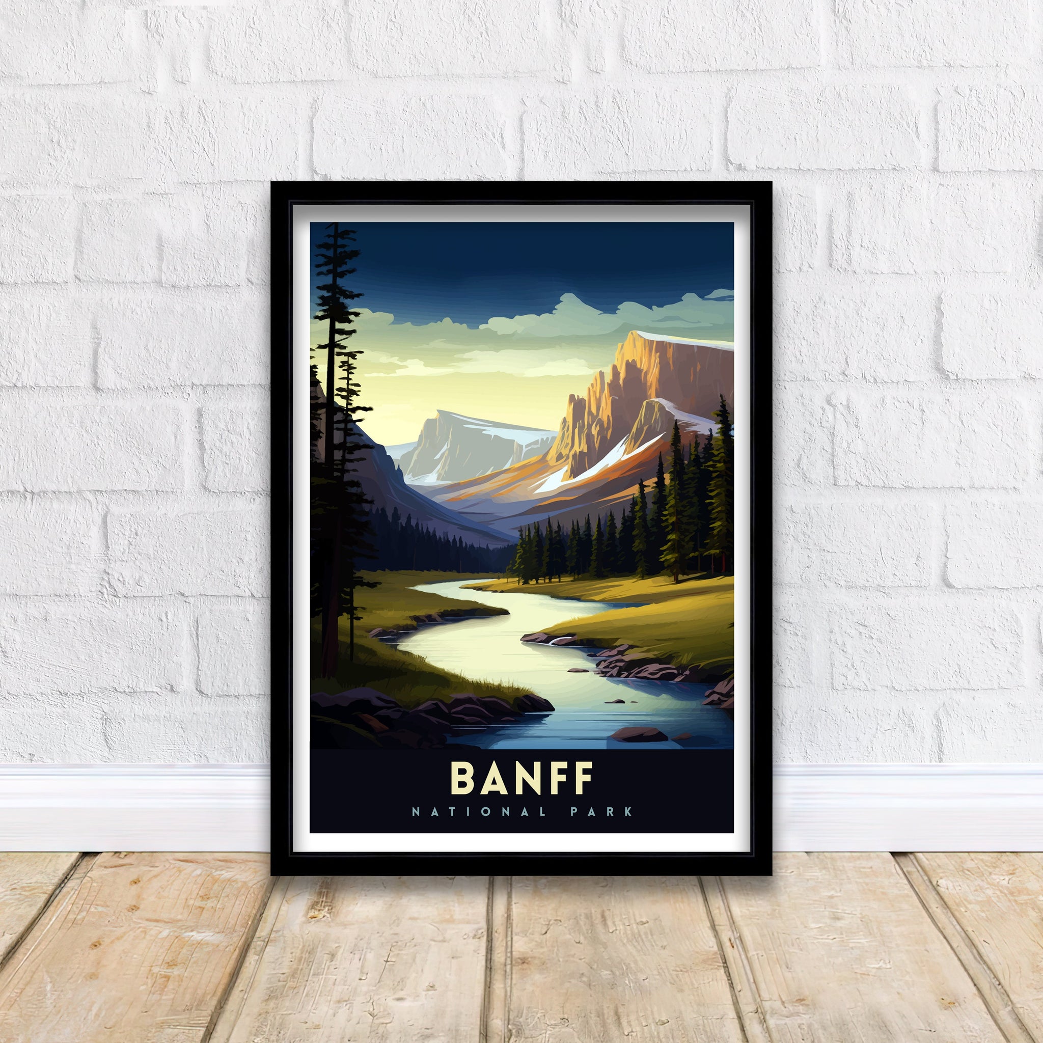 Banff National Park Travel Print Banff Wall Decor Banff Home Decor Banff Canada Illustration Travel Poster Gift For Banff Canada Home Decor