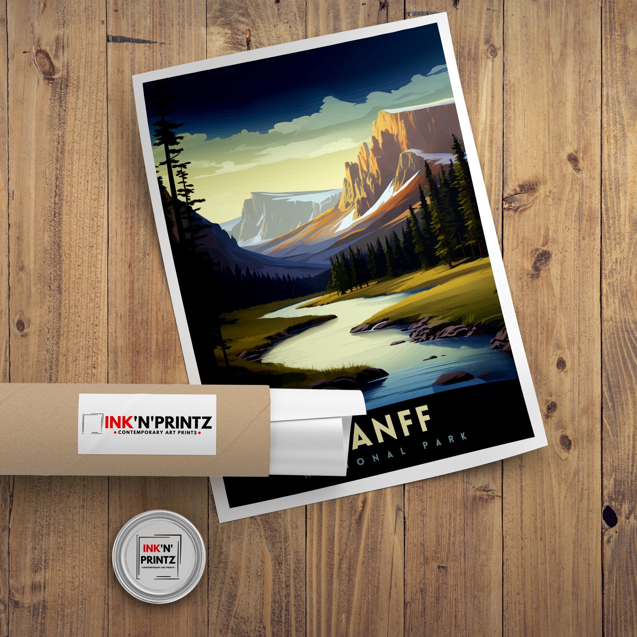 Banff National Park Travel Print Banff Wall Decor Banff Home Decor Banff Canada Illustration Travel Poster Gift For Banff Canada Home Decor