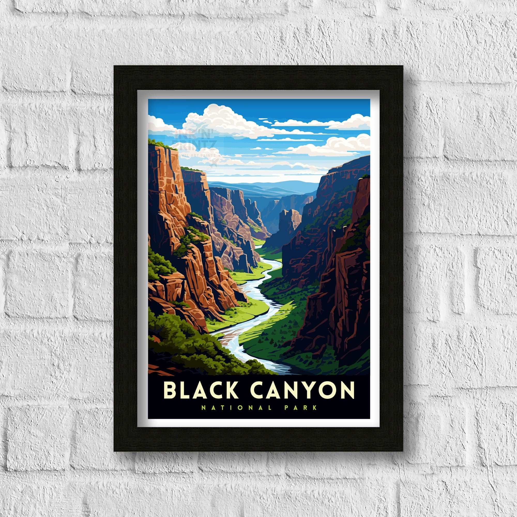 Black Canyon National Park Colorado Travel Print Colorado Wall Decor Black Canyon Poster National Park Travel Prints Colorado Art Print