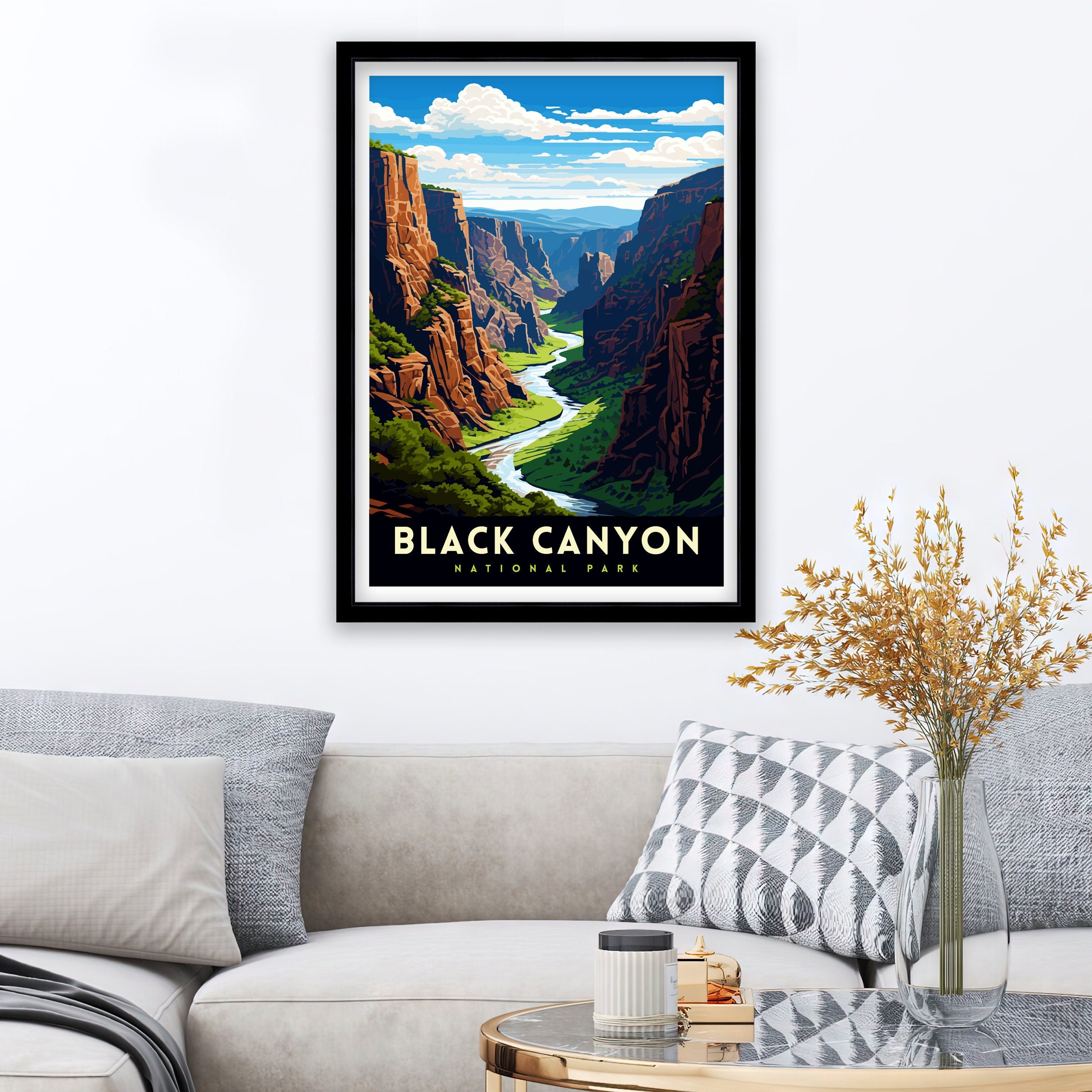 Black Canyon National Park Colorado Travel Print Colorado Wall Decor Black Canyon Poster National Park Travel Prints Colorado Art Print