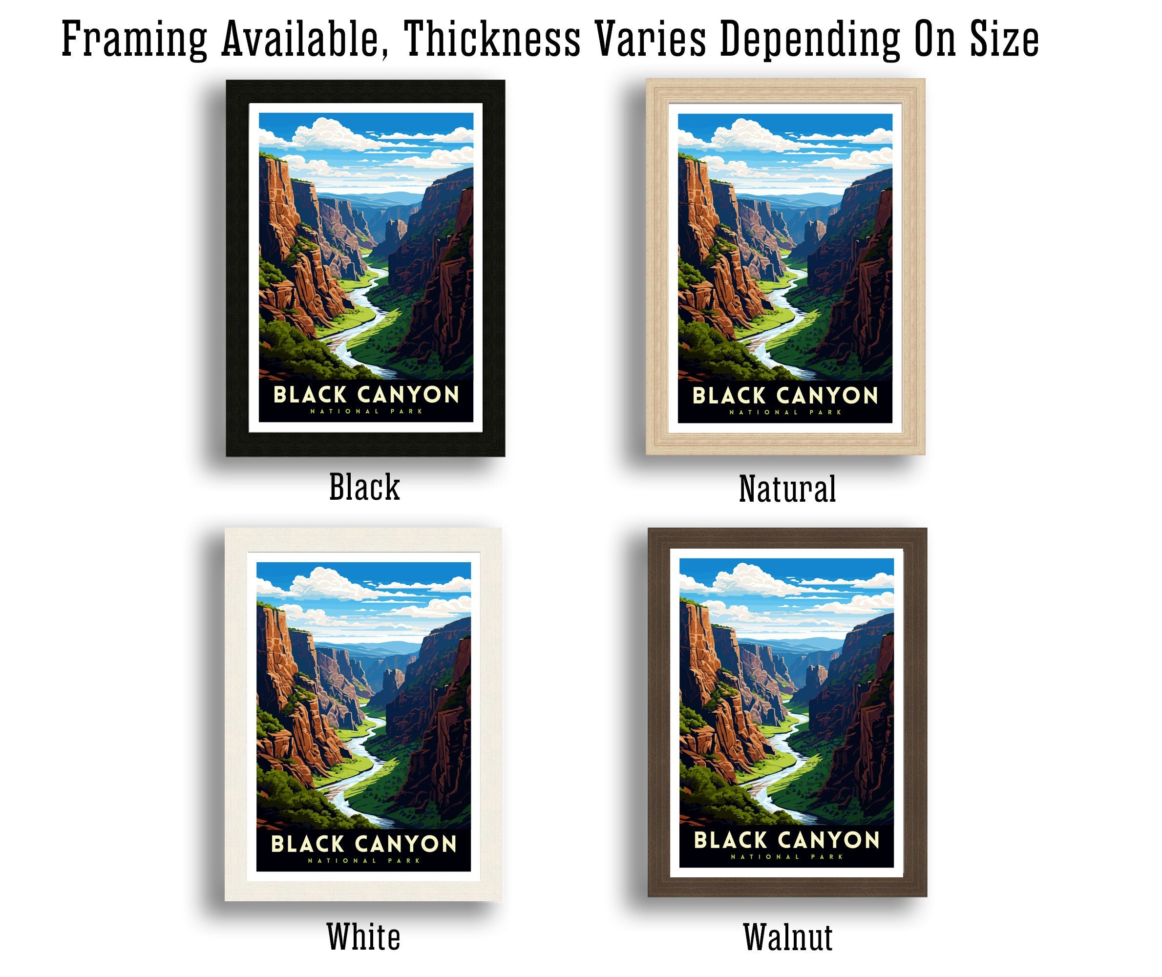 Black Canyon National Park Colorado Travel Print Colorado Wall Decor Black Canyon Poster National Park Travel Prints Colorado Art Print