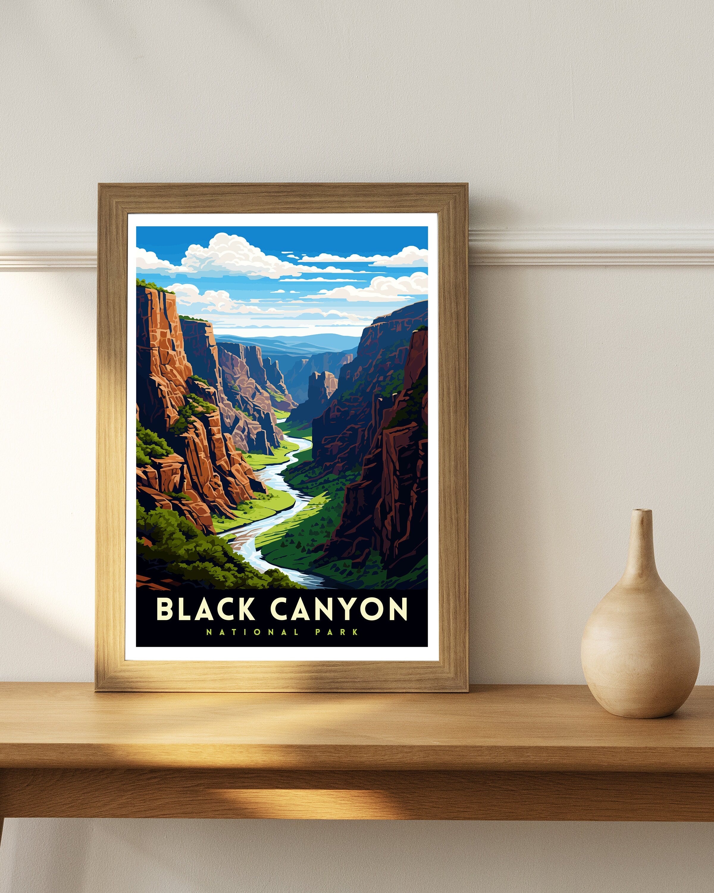 Black Canyon National Park Colorado Travel Print Colorado Wall Decor Black Canyon Poster National Park Travel Prints Colorado Art Print