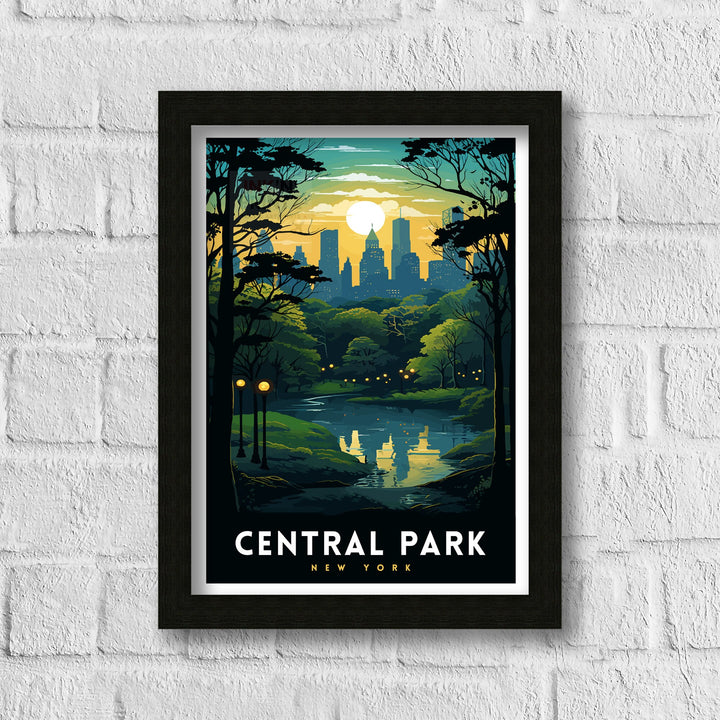 Central Park New York Travel Poster
