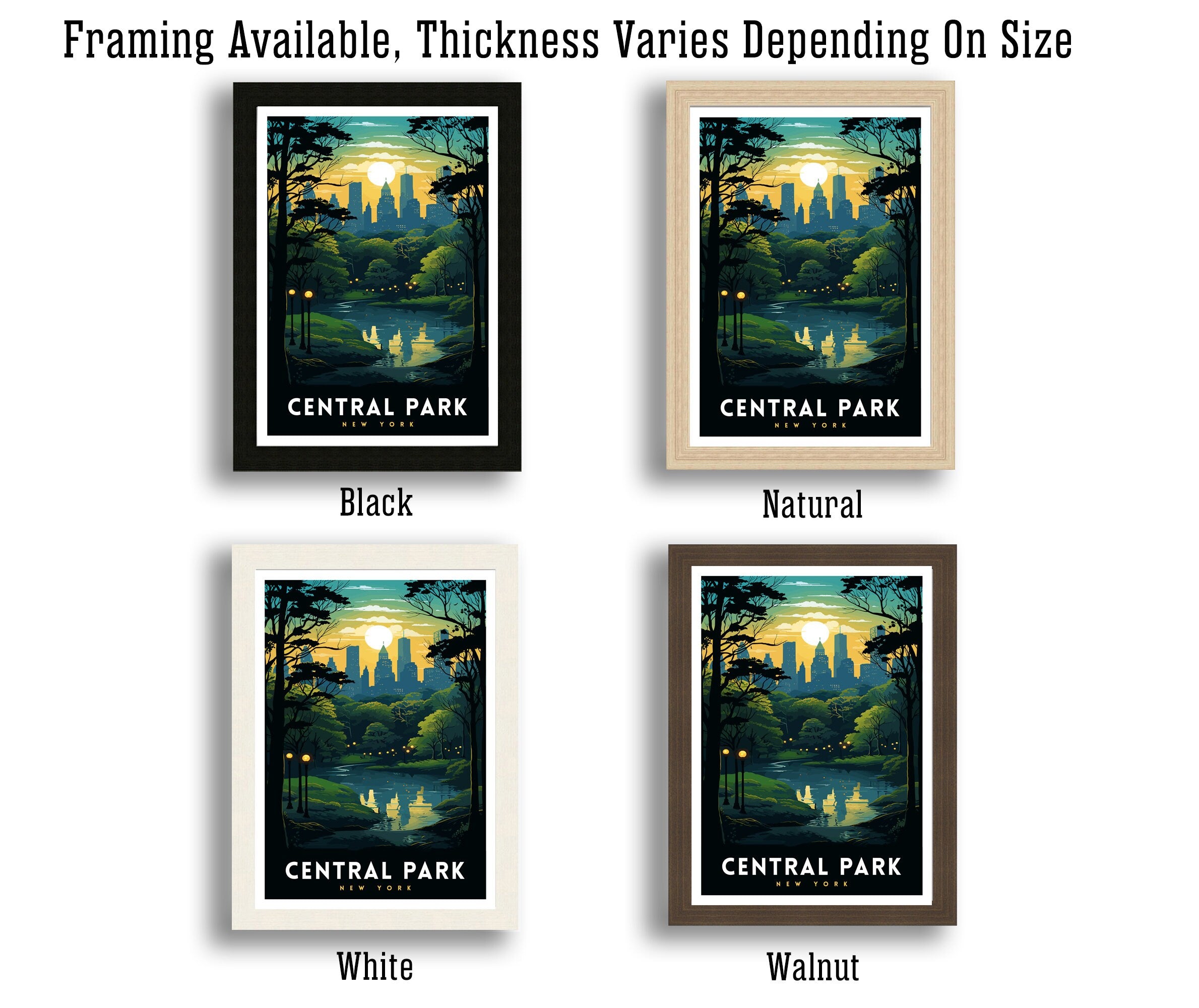 Central Park New York Travel Poster