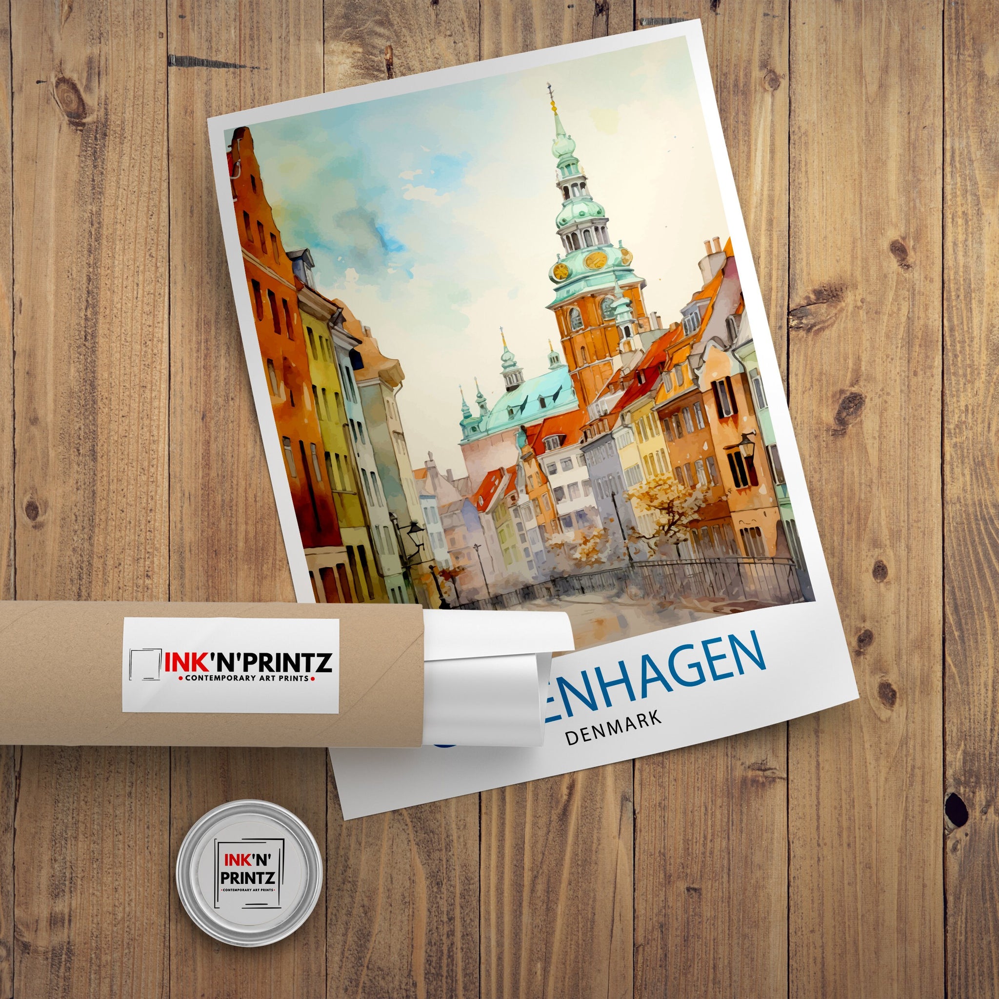 Copenhagen Travel Print Denmark Wall Art Copenhagen Home Decor Copenhagen Illustration Travel Poster Gift Denmark Home Decor