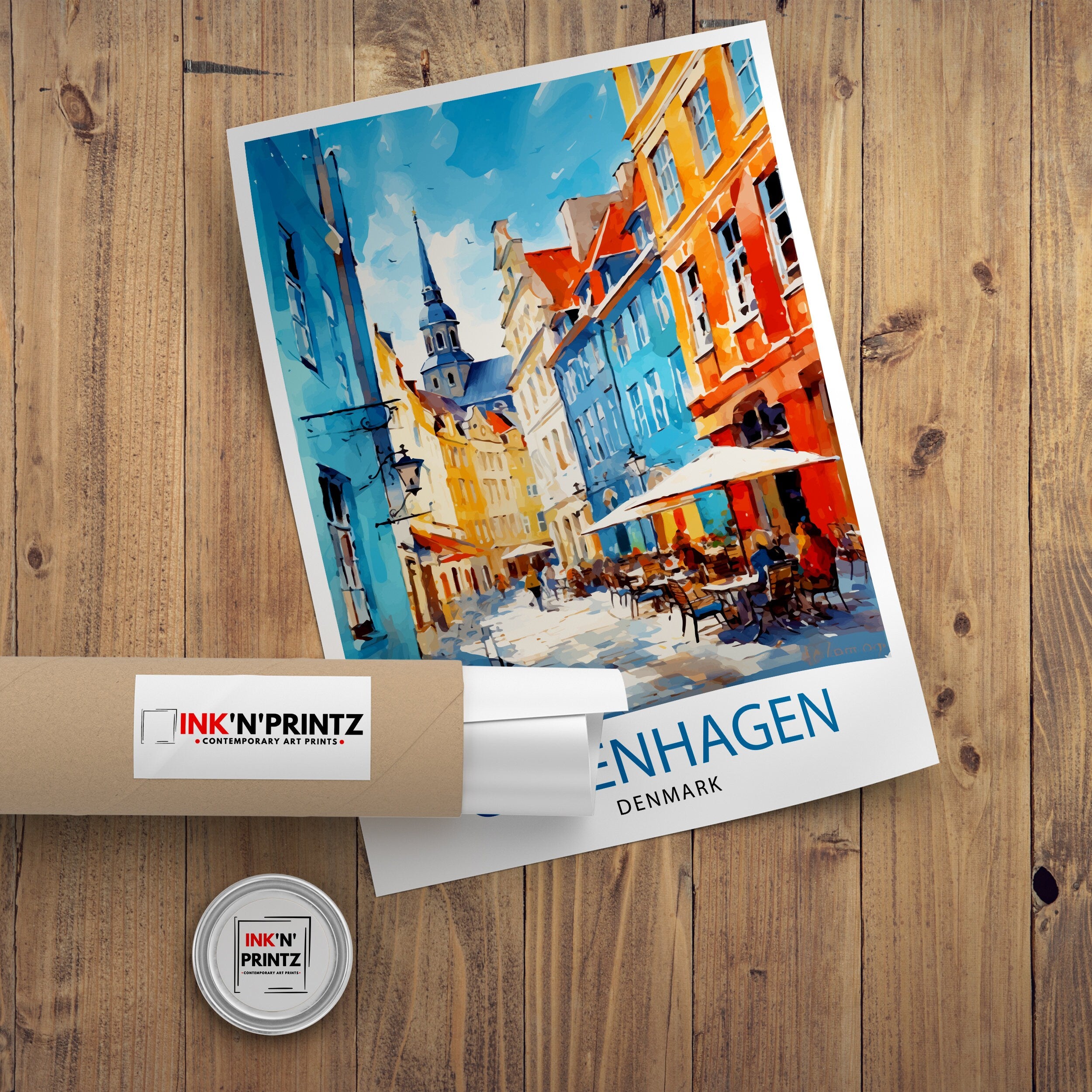 Copenhagen Travel Print Denmark Wall Art Copenhagen Home Decor Copenhagen Illustration Travel Poster Gift Denmark Home Decor