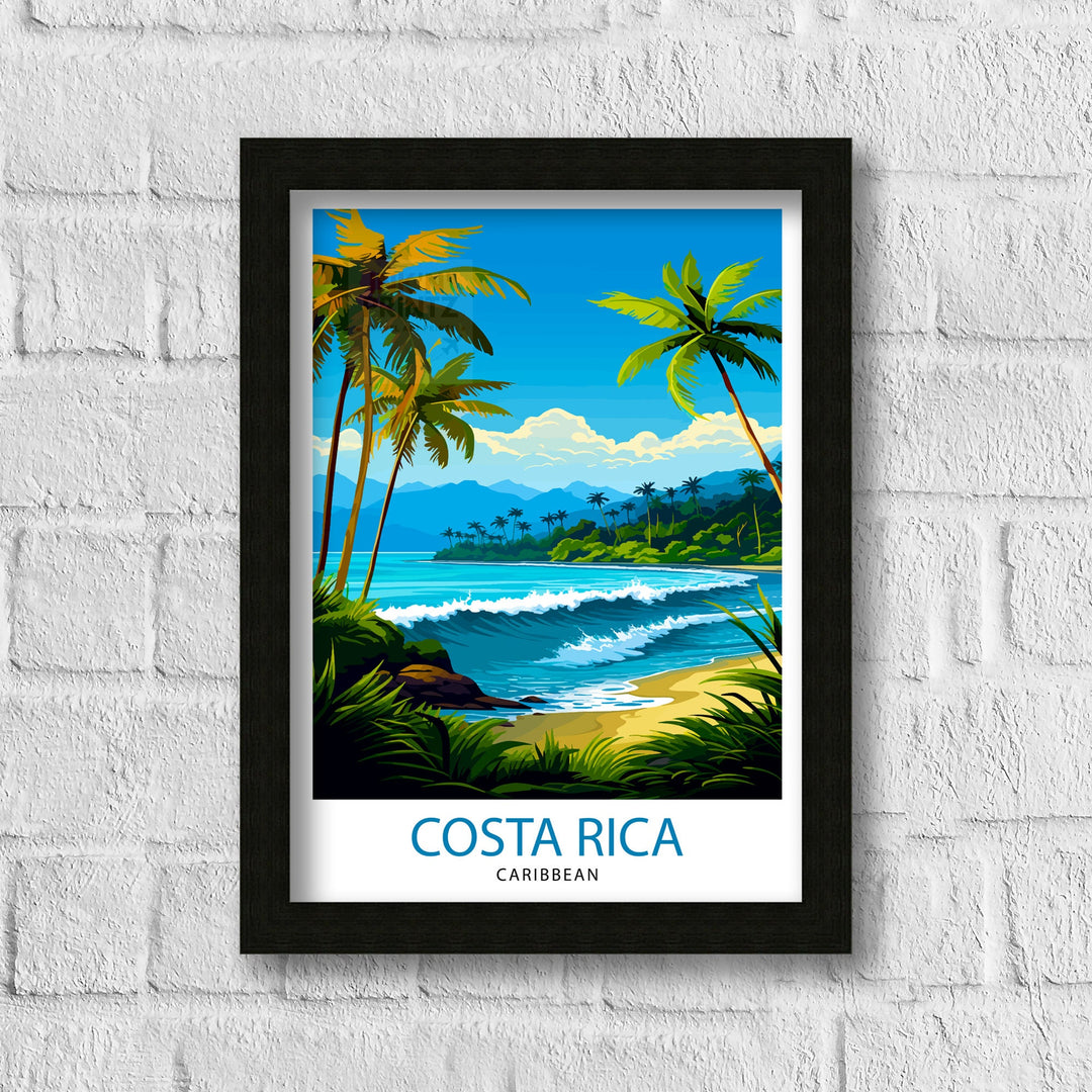 Costa Rica Caribbean Print Tropical Rainforest Art Costa Rica Wall Art Caribbean Sea Poster Pura Vida Illustration Exotic Wildlife Decor