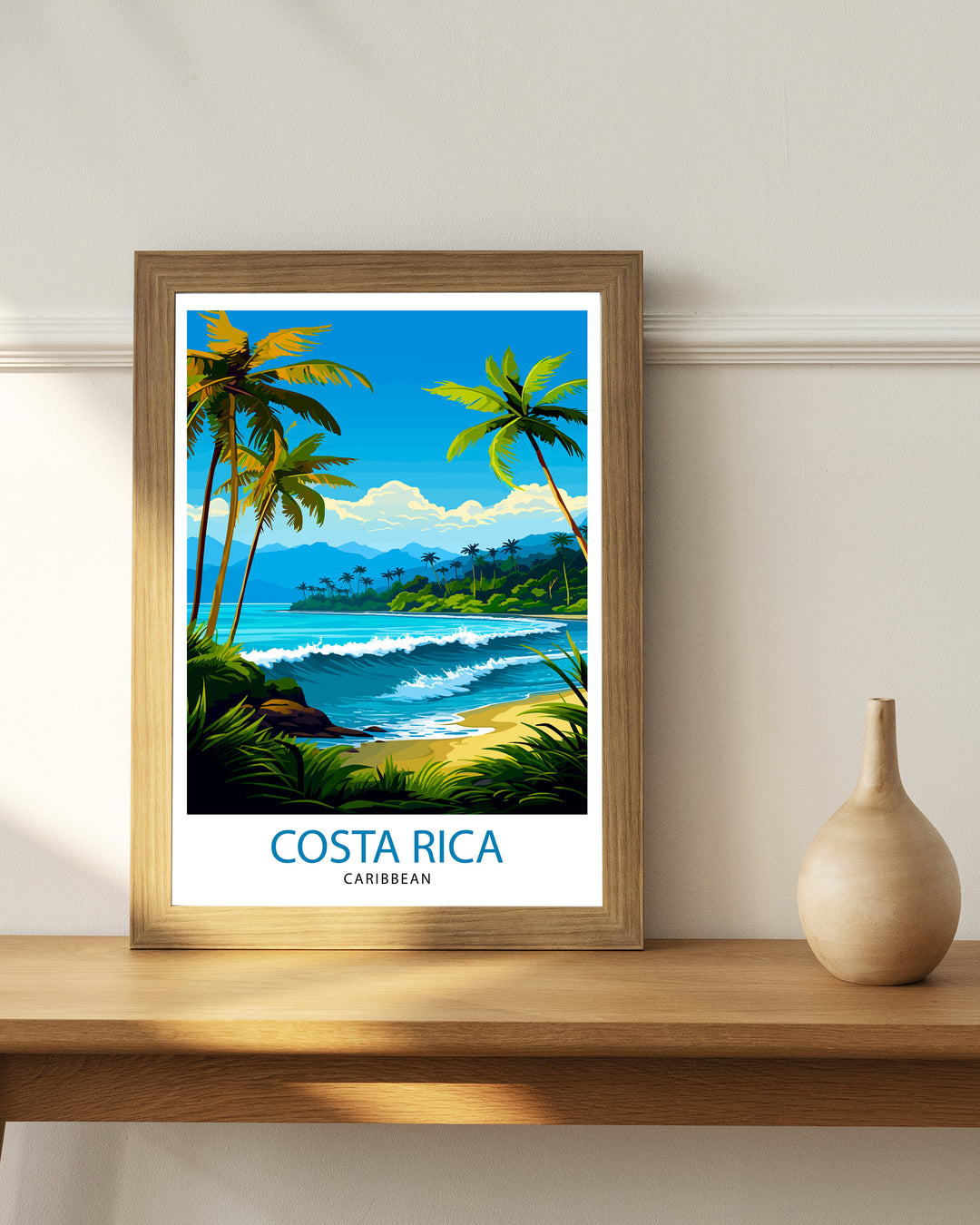 Costa Rica Caribbean Print Tropical Rainforest Art Costa Rica Wall Art Caribbean Sea Poster Pura Vida Illustration Exotic Wildlife Decor