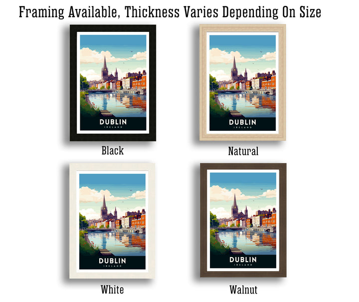 Dublin Ireland Cityscape Print Lively Temple Bar Scene Dublin Wall Art Historic Georgian Doors Illustration Irish Pub Poster Cultural Decor