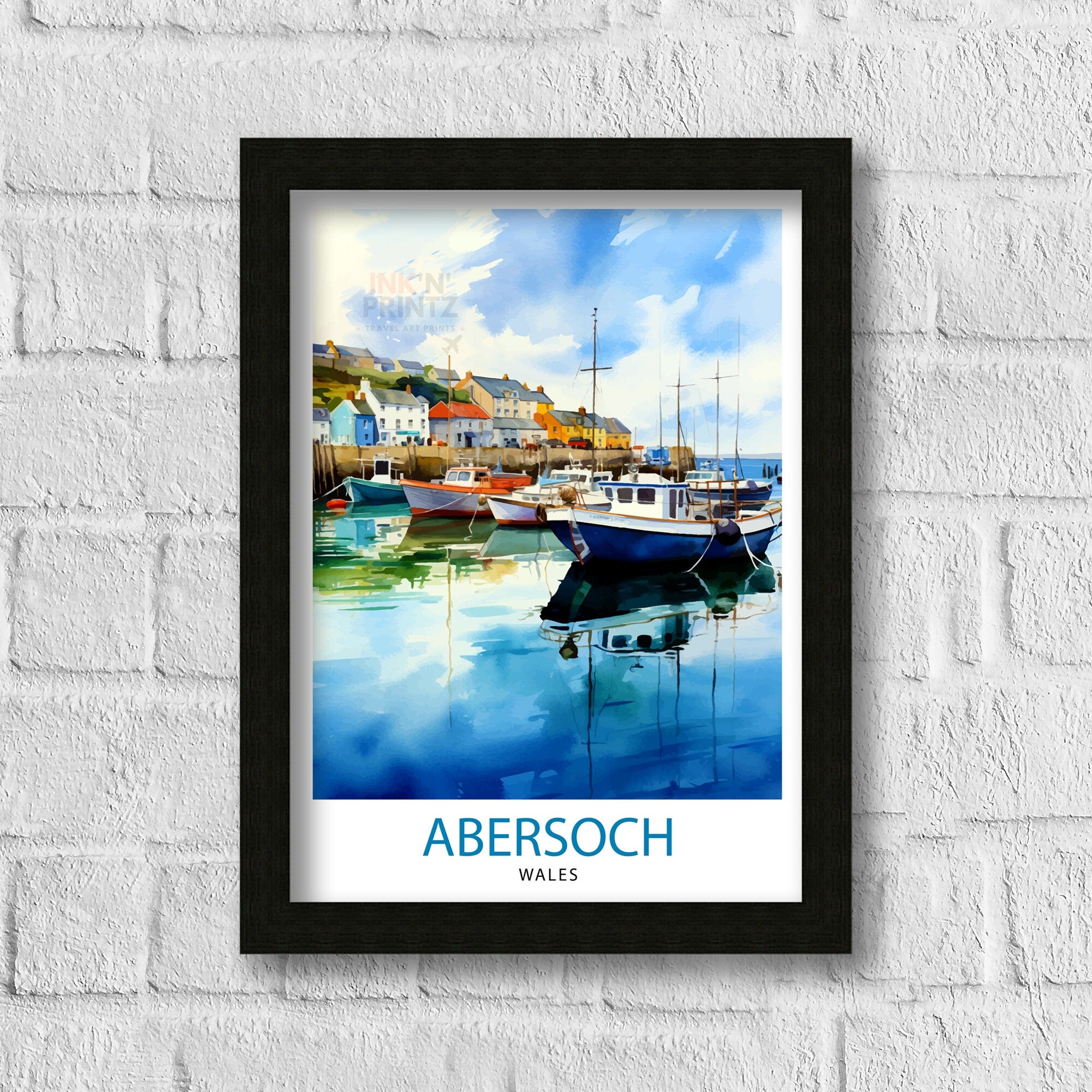 Abersoch Wales Travel Print Abersoch Wall Decor Abersoch Poster Wales Travel Prints Abersoch Art Print Abersoch Illustration Abersoch Wall