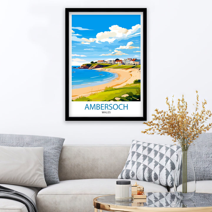 Abersoch Wales Travel Poster Abersoch