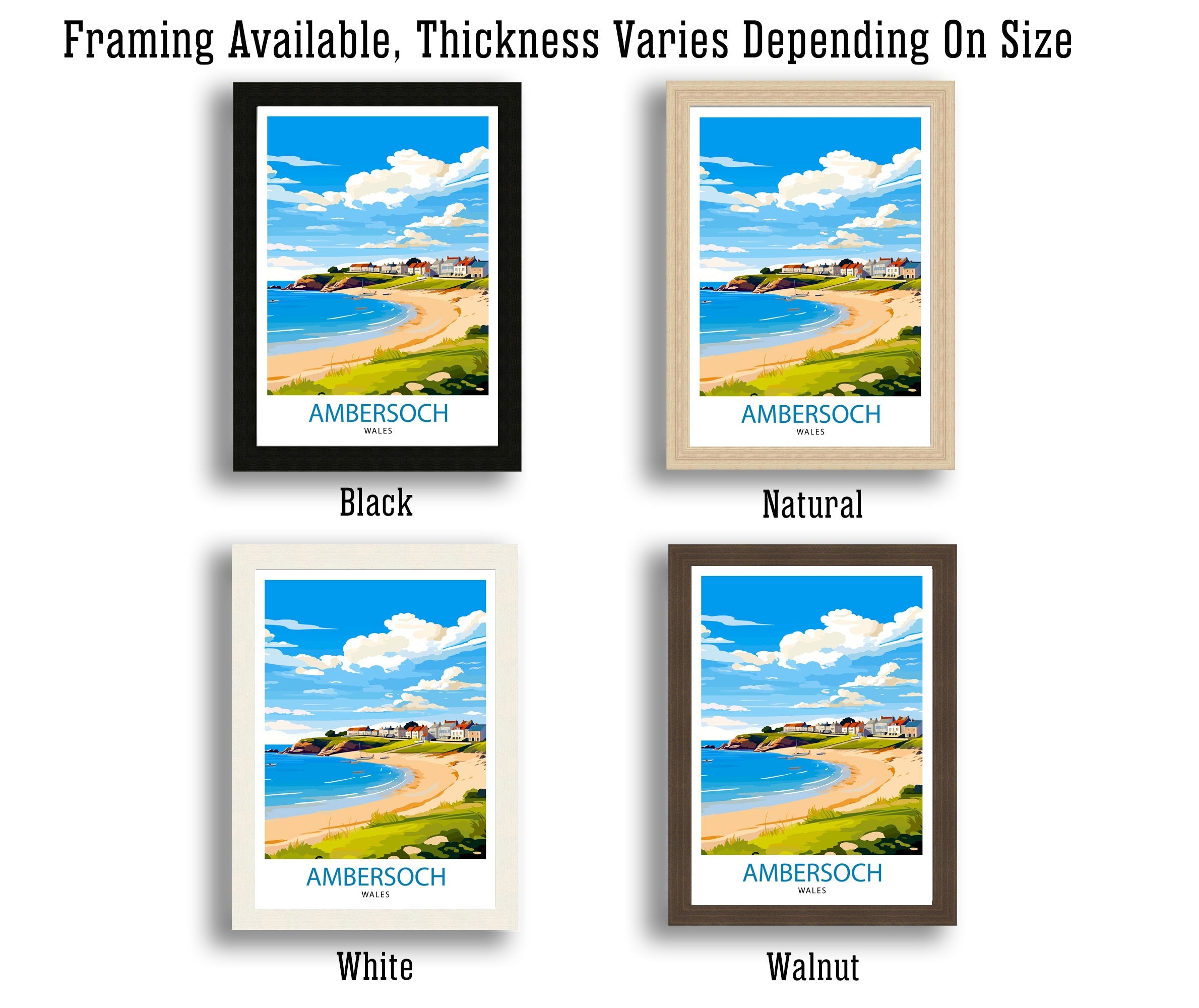Abersoch Wales Travel Print Abersoch Wall Decor Abersoch Poster Wales Travel Prints Abersoch Art Print Abersoch Illustration Abersoch Wall