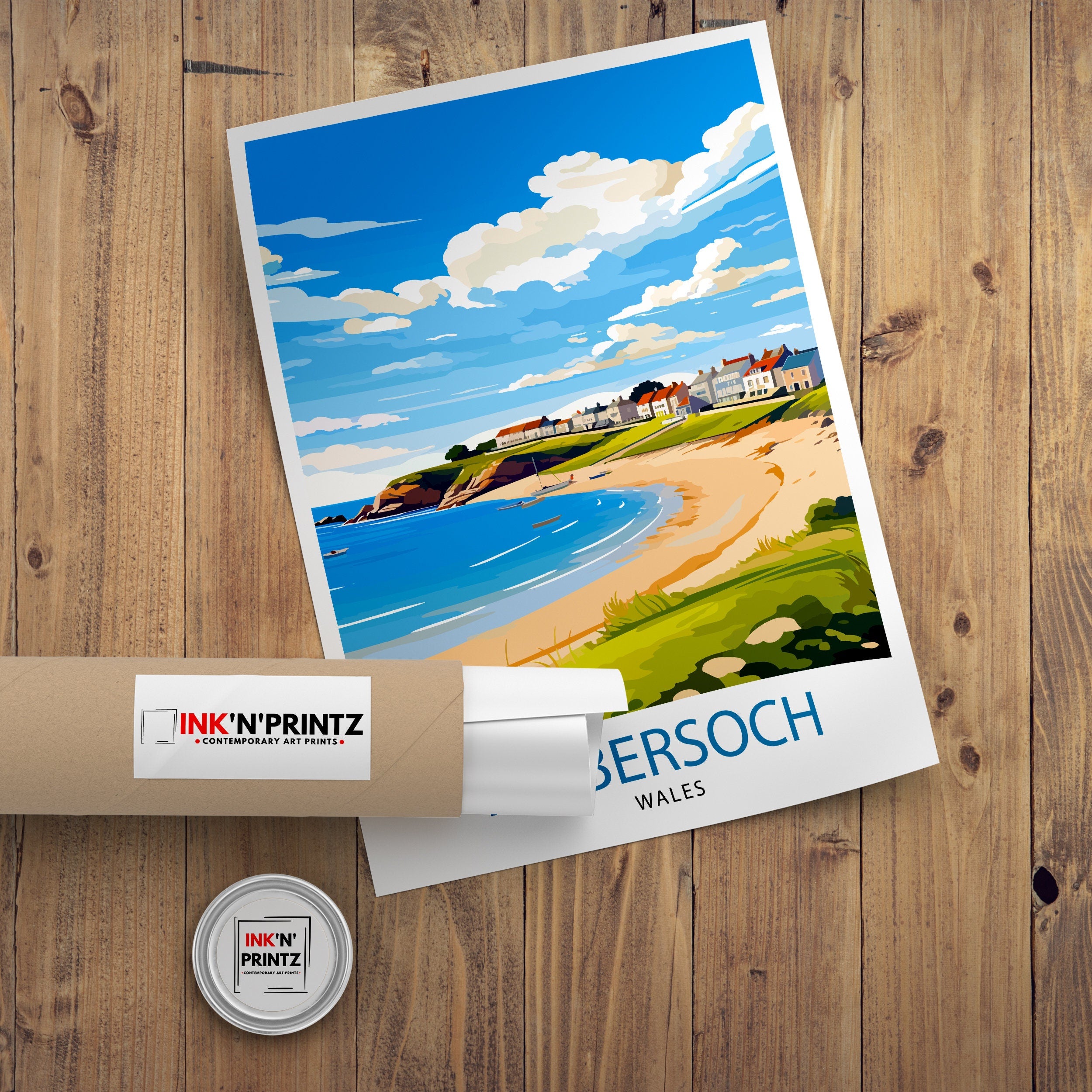 Abersoch Wales Travel Print Abersoch Wall Decor Abersoch Poster Wales Travel Prints Abersoch Art Print Abersoch Illustration Abersoch Wall
