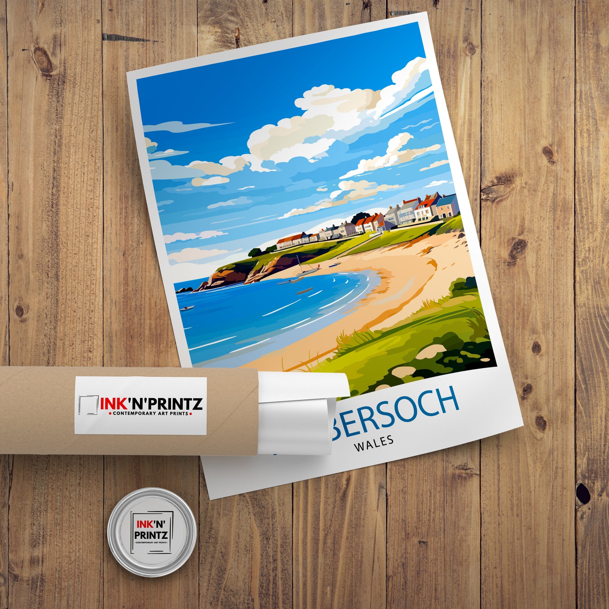 Abersoch Wales Travel Print Abersoch Wall Decor Abersoch Poster Wales Travel Prints Abersoch Art Print Abersoch Illustration Abersoch Wall