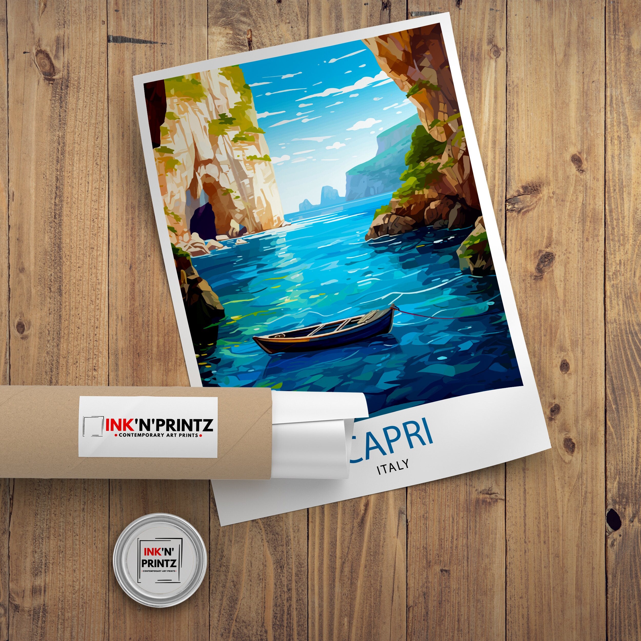 Capri Italy Travel Print Capri Wall Decor Capri Home Living Decor Capri Italy Illustration Travel Poster Gift for Capri Italy Home Decor
