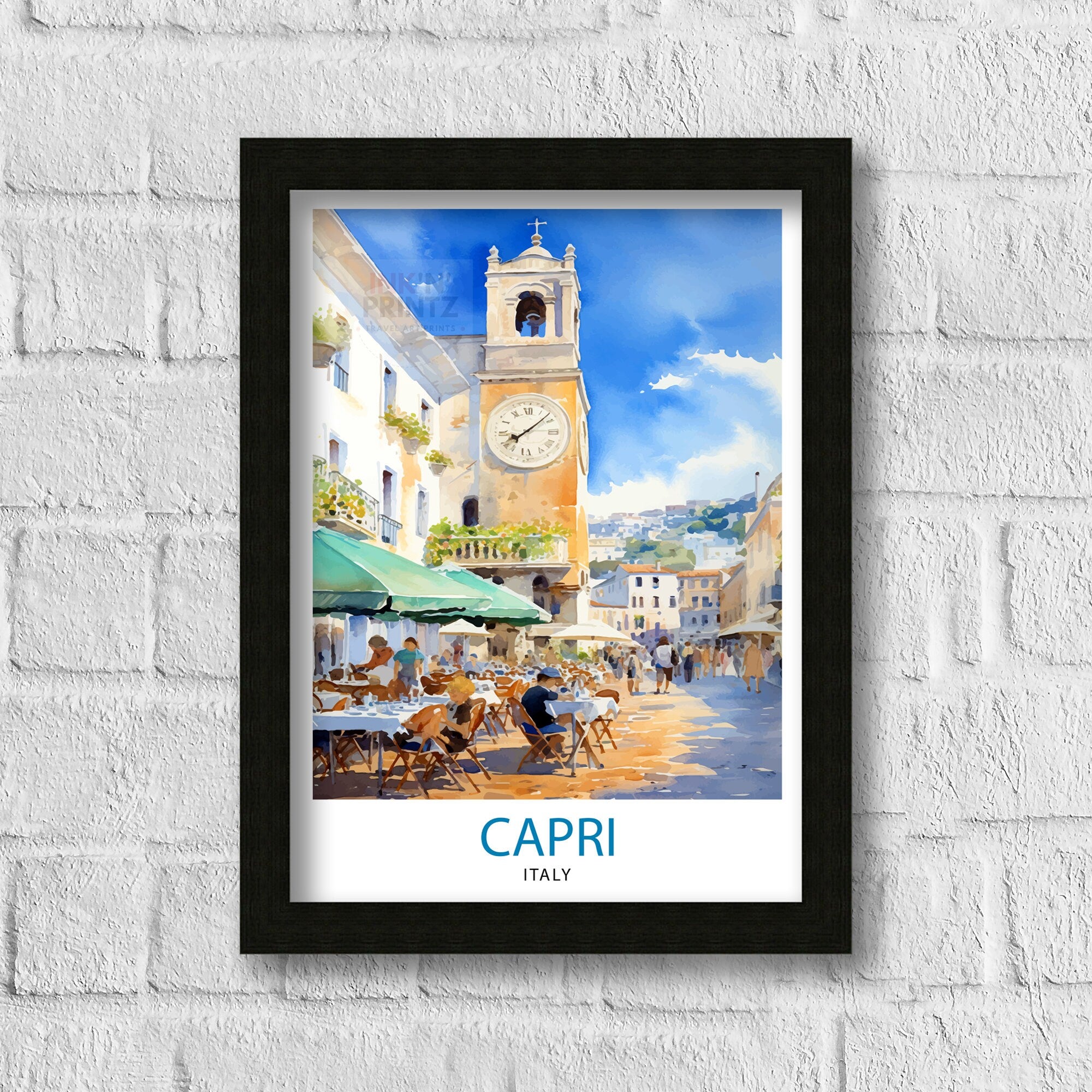 Capri Italy Travel Print Capri Wall Decor Capri Home Living Decor Capri Italy Illustration Travel Poster Gift for Capri Italy Home Decor