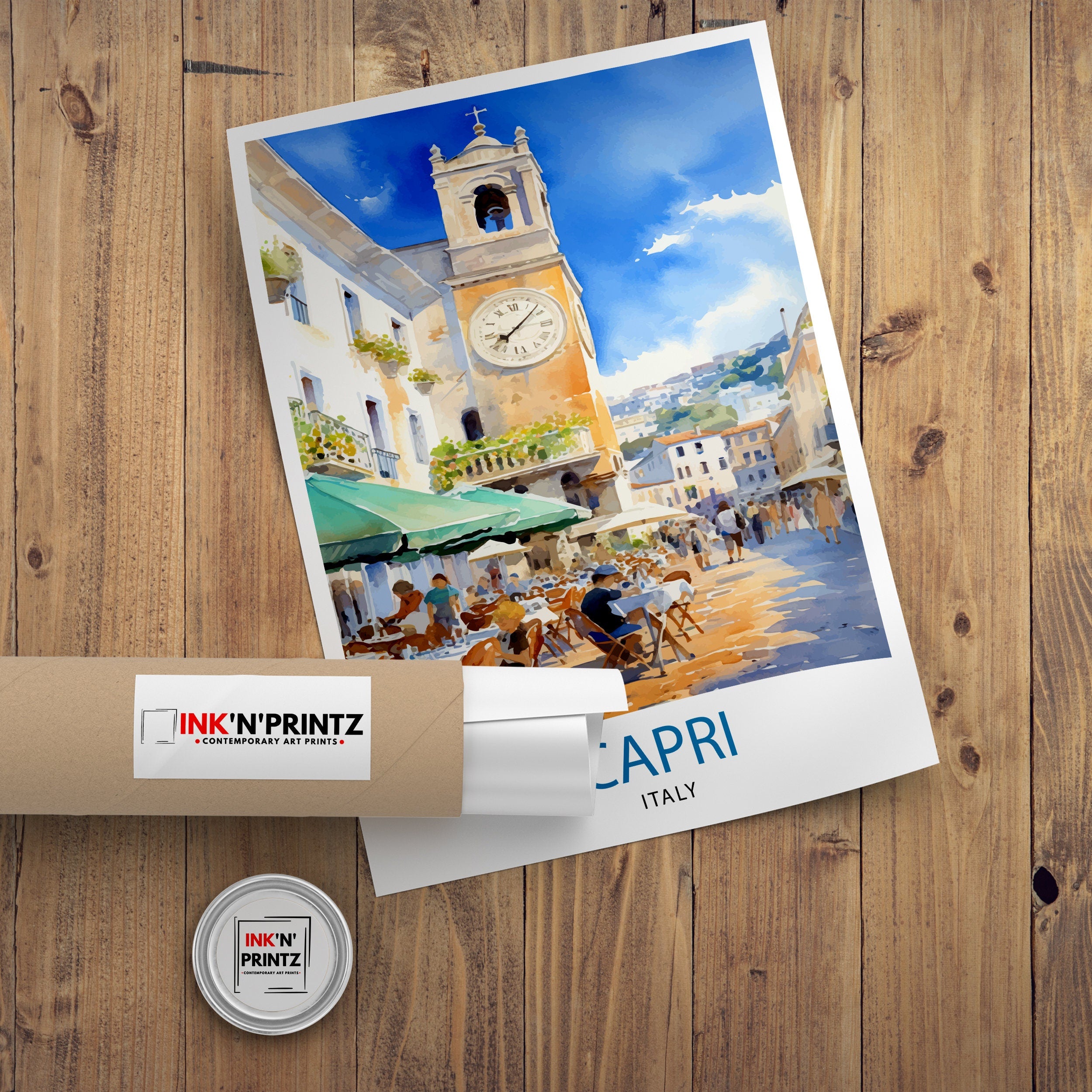 Capri Italy Travel Print Capri Wall Decor Capri Home Living Decor Capri Italy Illustration Travel Poster Gift for Capri Italy Home Decor